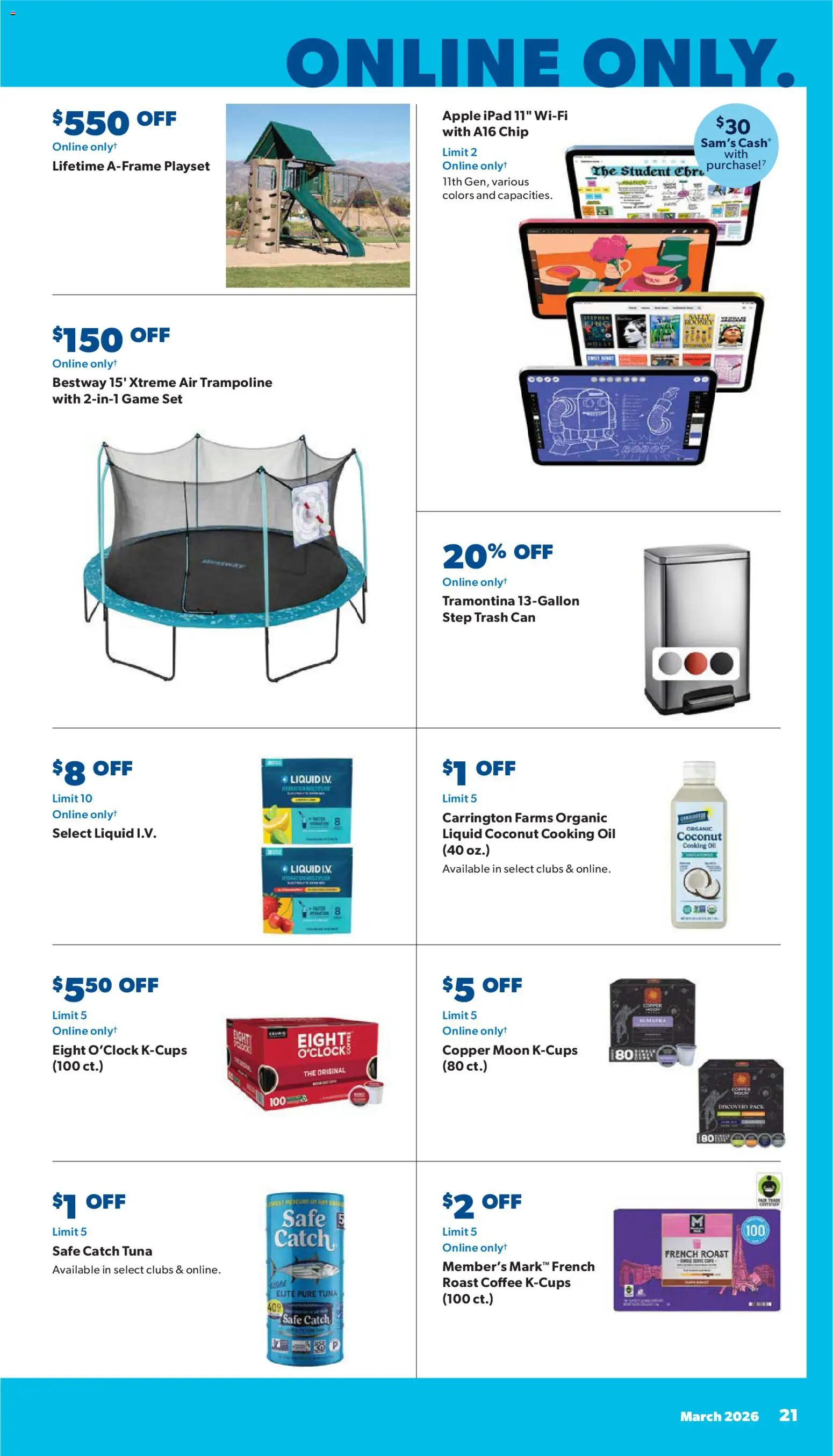 Sam's Club Instant Savings Book March - valid from 18.03.2026 | Page: 21 | Products: Safe, Oil, Game, Ipad