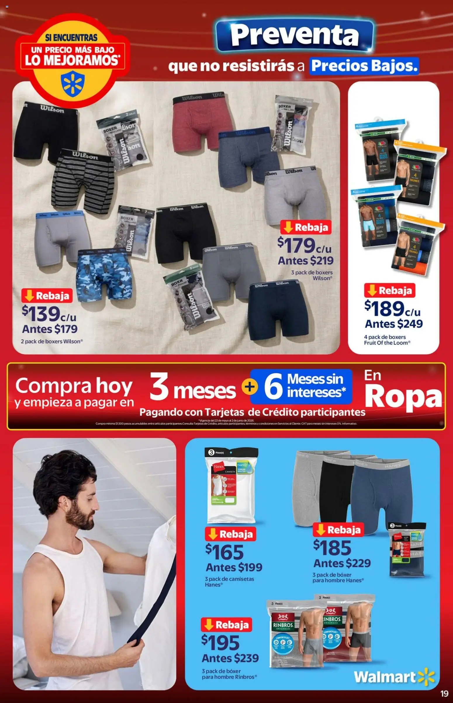 Nuevas ofertas de Walmart válidas en toda la República Mexicana desde el 22.05.2026. ¡Encuentra las mejores ofertas en Walmart folleto Preventa gue no resistirás a precios bajos! | Página: 19