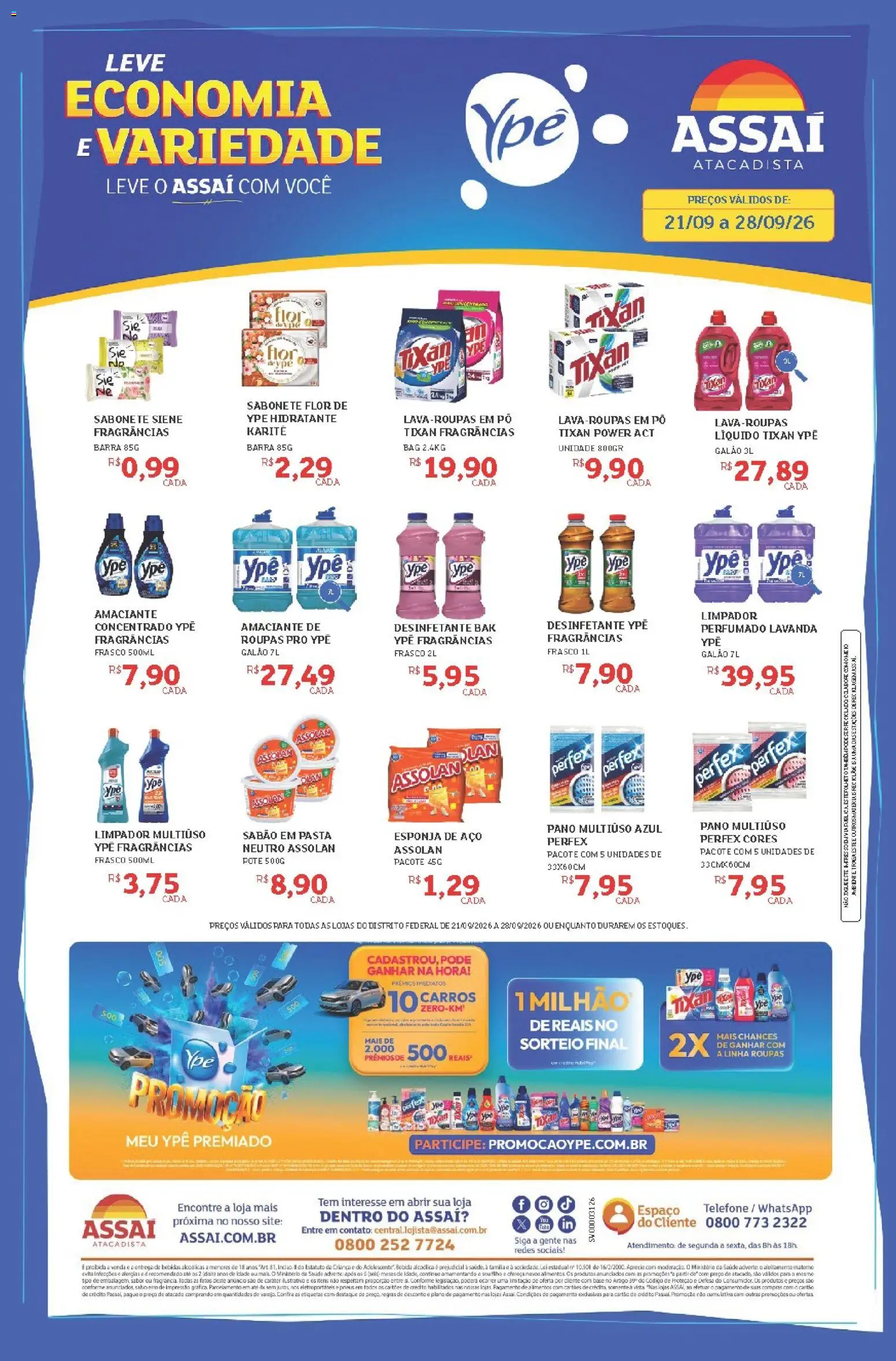 Assaí Atacadista Folheto - válido de 21/09/2026 | Página: 1 | Produtos: Amaciante de roupas, Base, Roupas, Bebida
