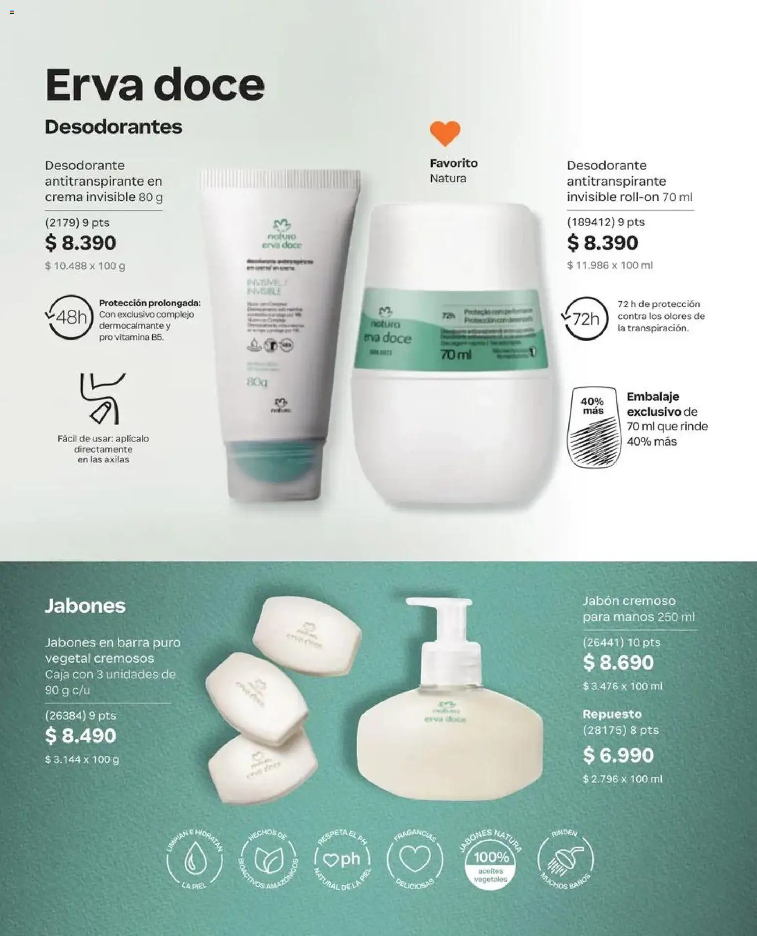 Natura catálogo │ válido desde el 31.08.2026 | Página: 165 | Productos: Caja, Jabón, Antitranspirante, Crema