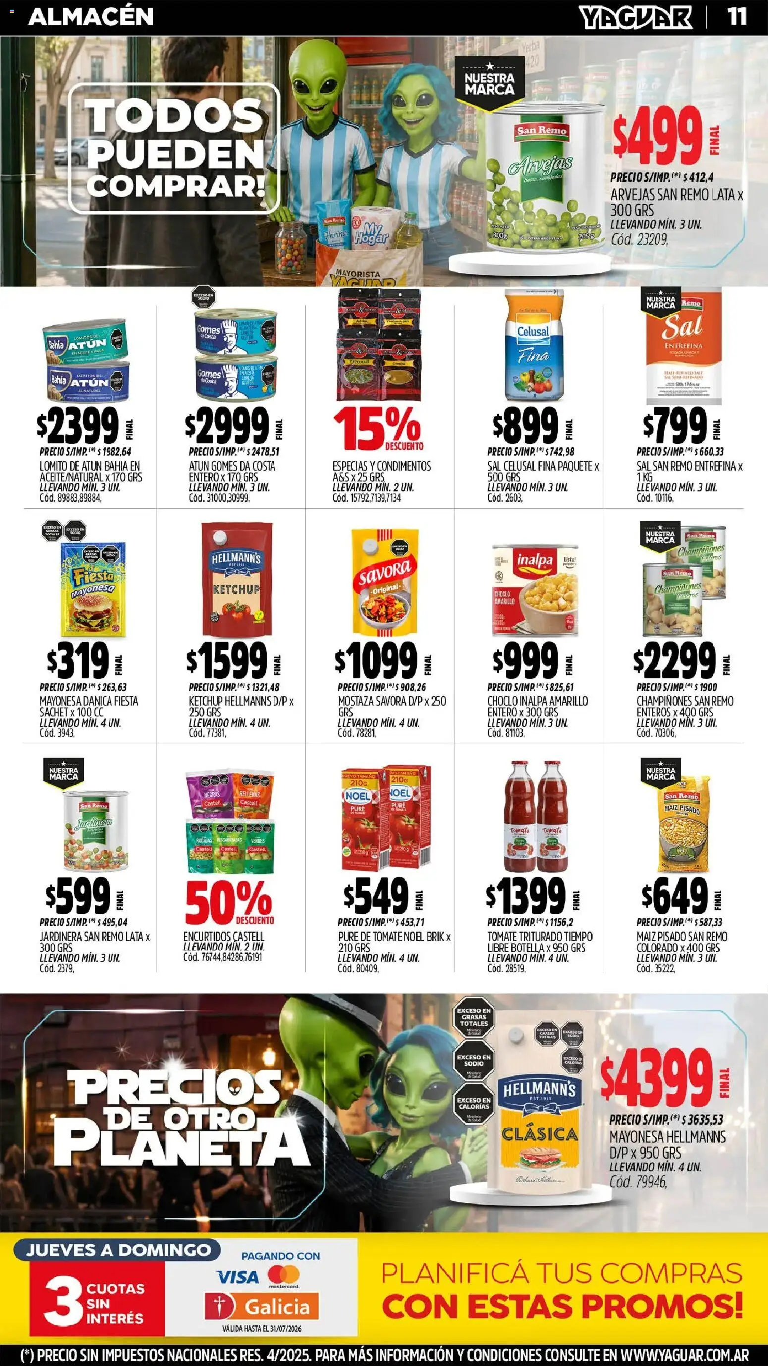 Yaguar - Oferta Semanal Santa Fé │ válido desde el 29/06/2026 | Página: 12 | Productos: Ketchup, Arvejas, Atún, Tomate