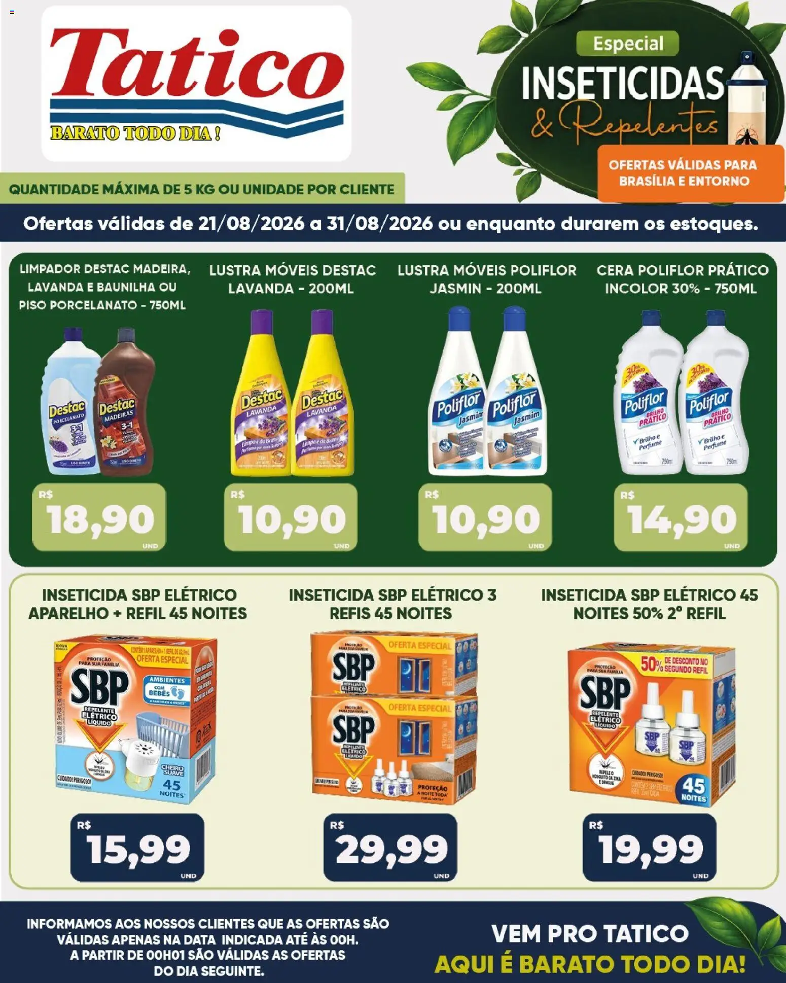 Tatico Folheto - válido de 27/08/2026 | Página: 51 | Produtos: Lustra móveis, Madeiras, Cera, Inseticida