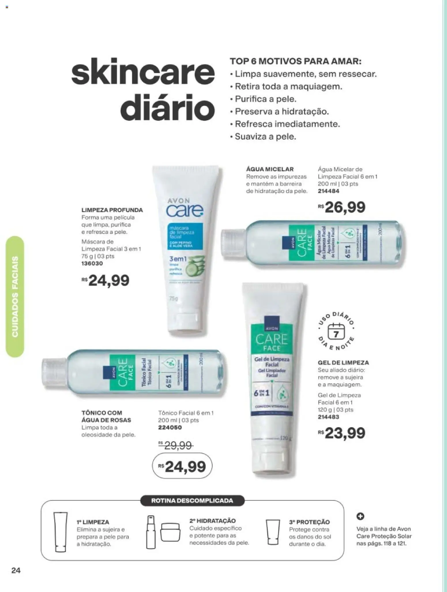 Avon Folheto - válido de 01/09/2026 | Página: 24 | Produtos: Tônico, Aloe Vera, Gel de limpeza, Água