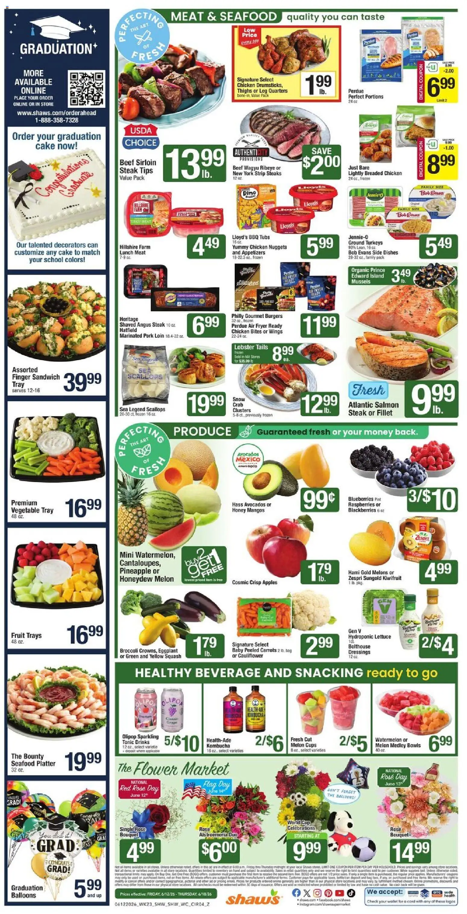 Shaw's Weekly Ad - MA - valid from 12.06.2026 | Page: 4 | Products: Squash, Apples, Pineapple, Bag
