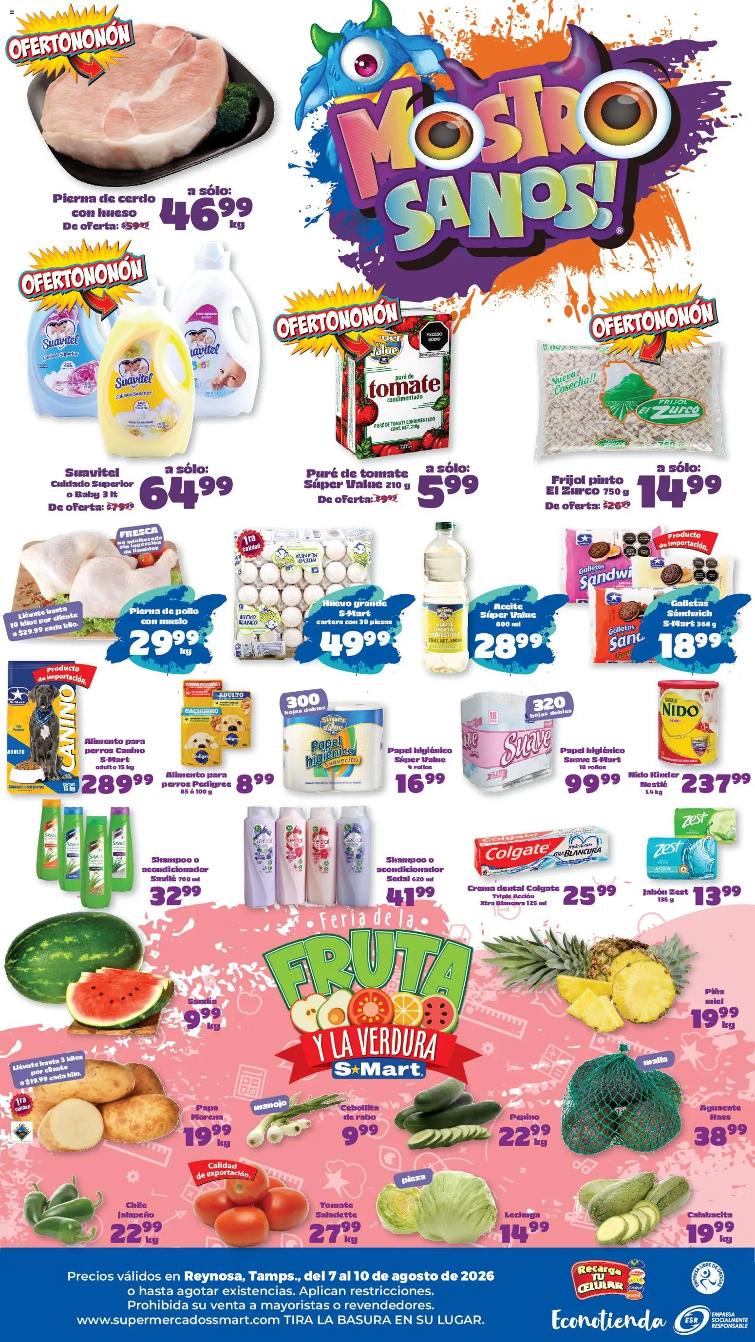 Nuevas ofertas de S-Mart válidas en toda la República Mexicana desde el 07/08/2026. ¡Encuentra las mejores ofertas en S-Mart folleto Reynosa! | Página: 2 | Productos: Pollo, Lechuga, Fruta, Acondicionador