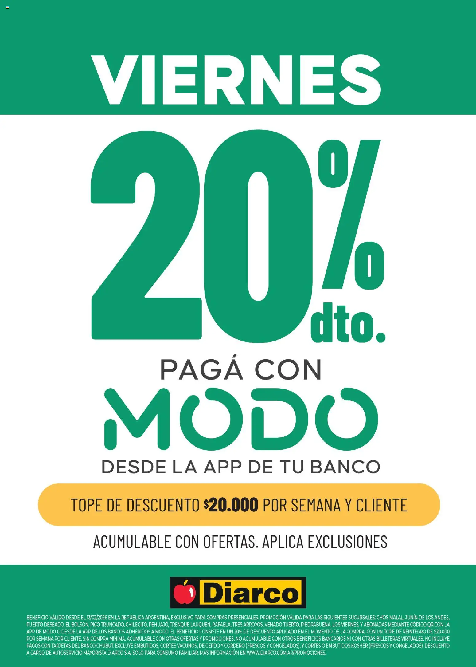 Diarco - Especial Modo Viernes │ válido desde el 21/08/2026 | Página: 1 | Productos: Pico, Embutidos, Cordero, Cerdo