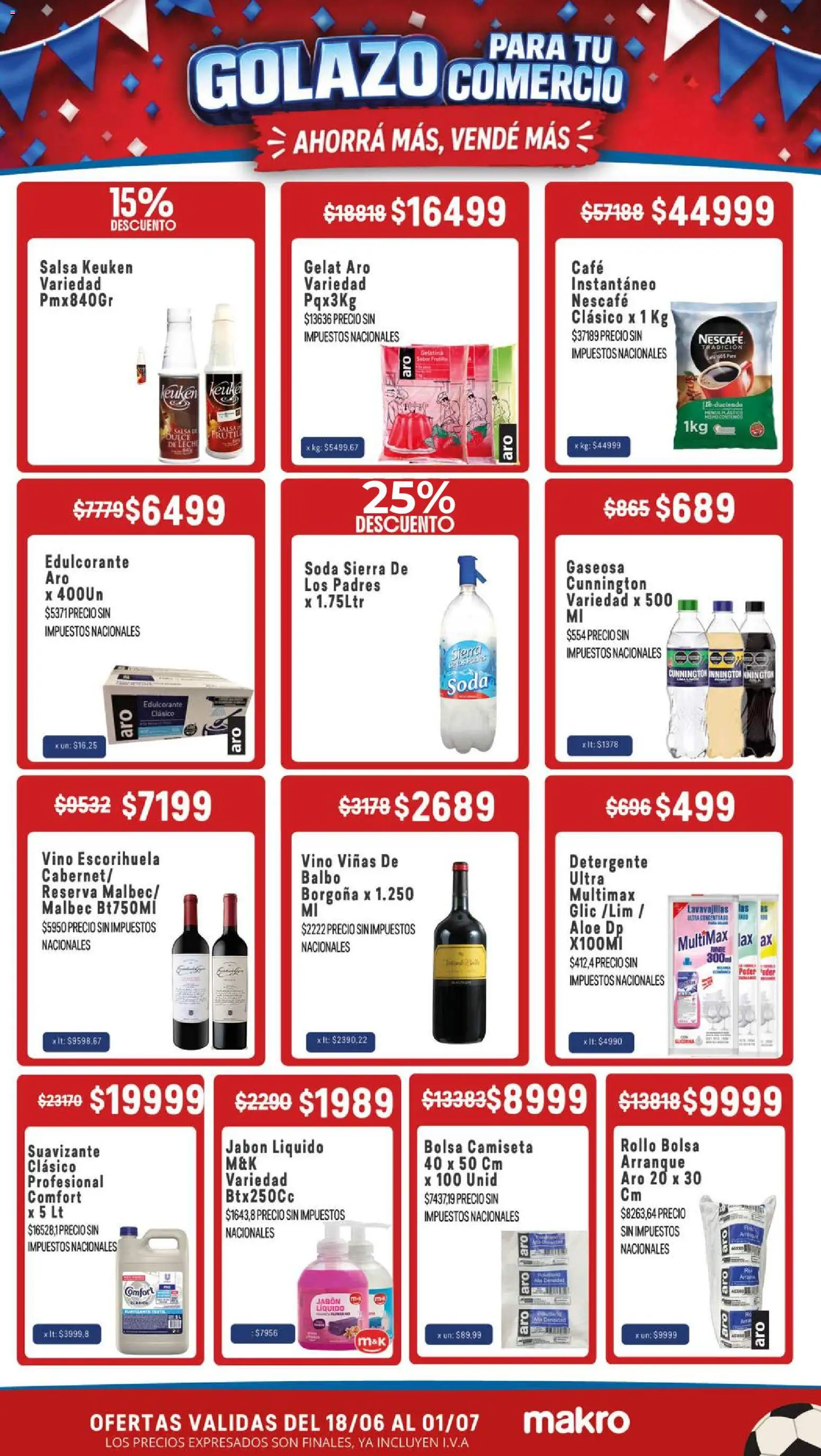 Makro ofertas │ válido desde el 18/06/2026 | Página: 4 | Productos: Gelatina, Gaseosa, Leche, Suavizante