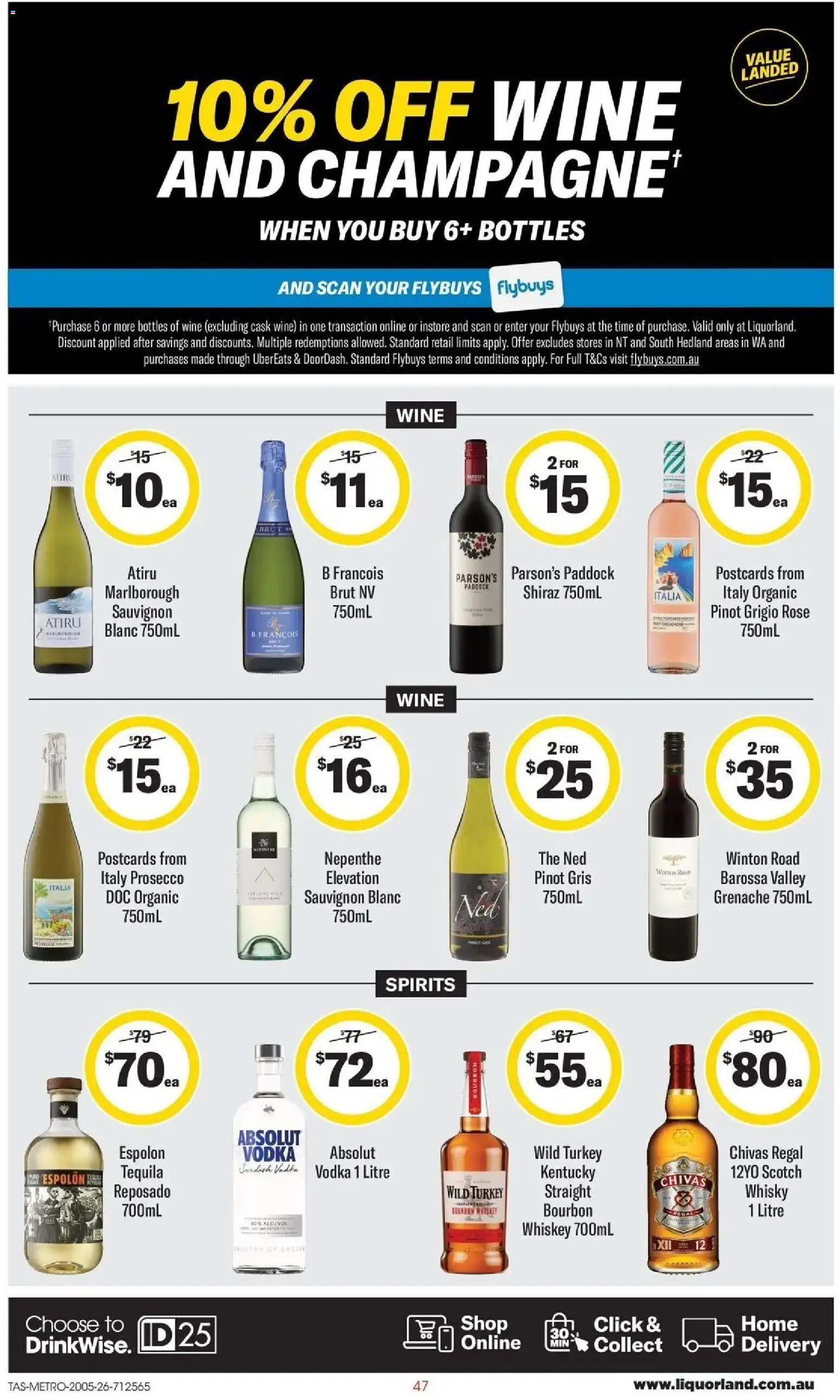 Coles catalogue - valid from 19.05.2026 | Page: 47 | Products: Wine, Bourbon, Vodka, Turkey