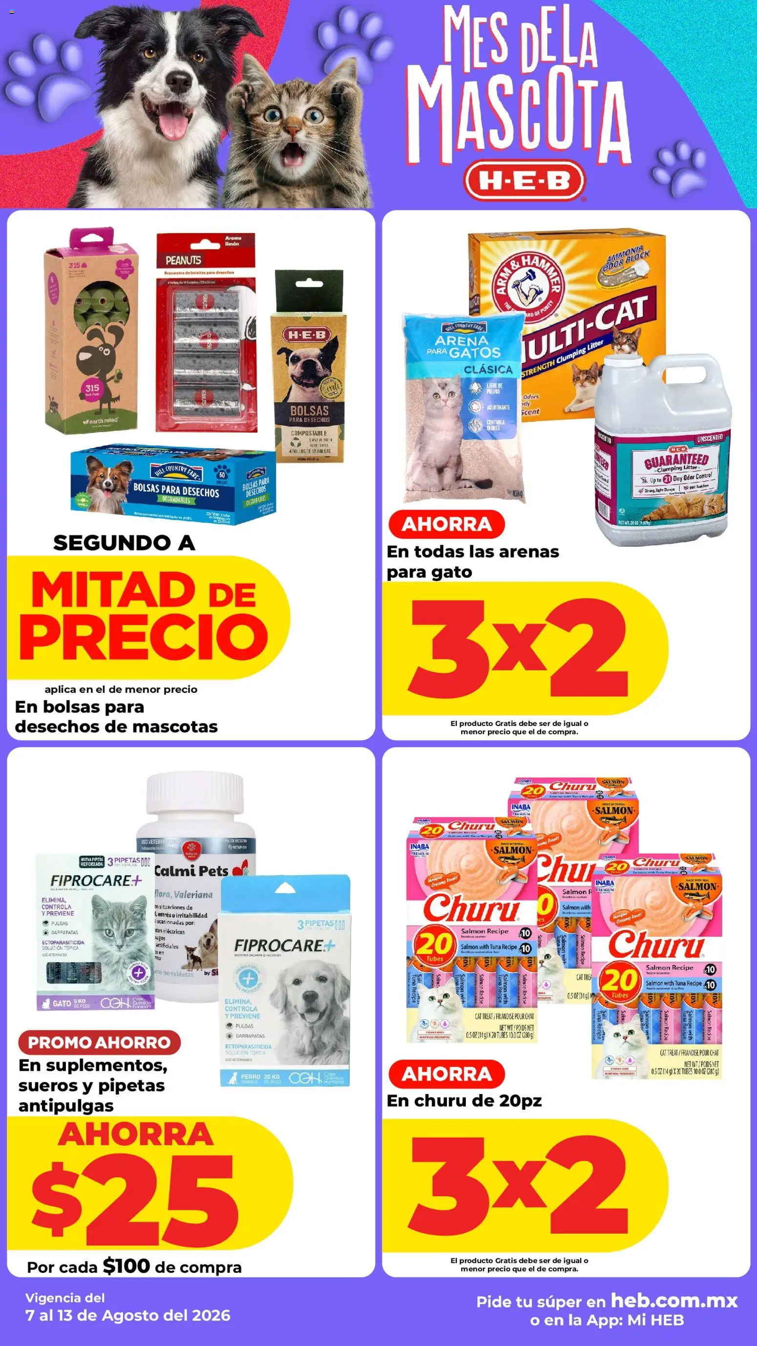 Nuevas ofertas de H-E-B válidas en toda la República Mexicana desde el 07/08/2026. ¡Encuentra las mejores ofertas en H-E-B folleto! | Página: 13 | Productos: Arena para gatos, Salmón, Limón