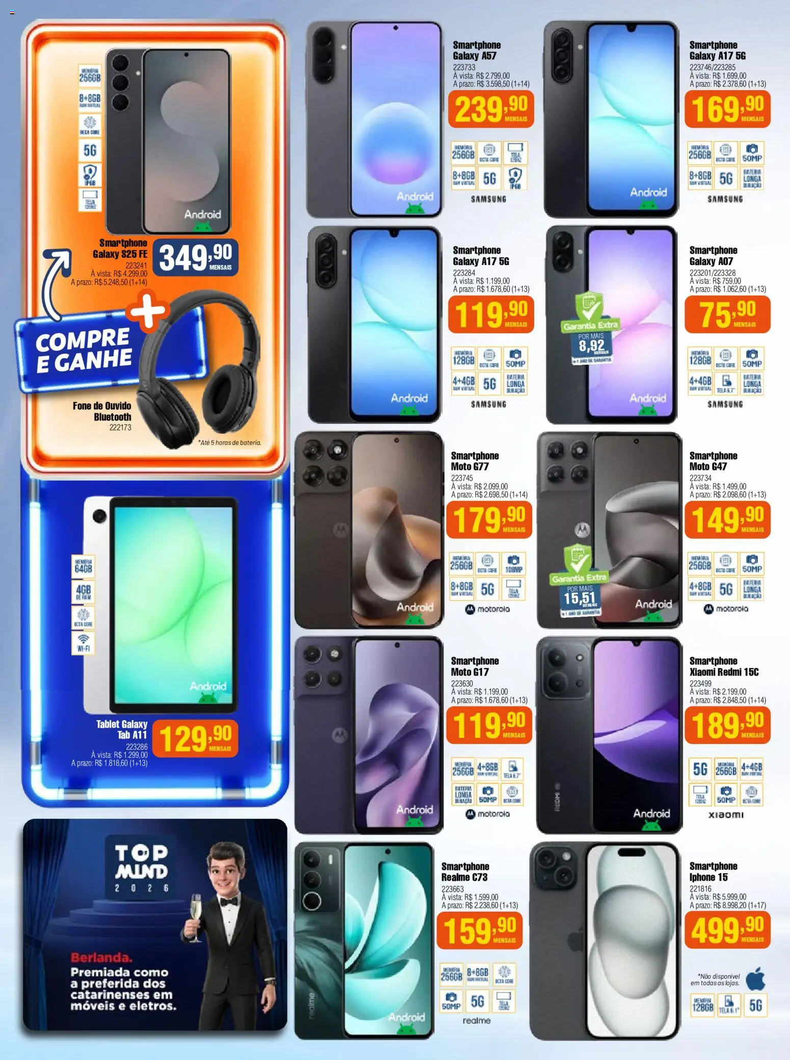 Berlanda Folheto - válido de 01/09/2026 | Página: 16 | Produtos: Iphone, Tela, Smartphone, Fone de ouvido