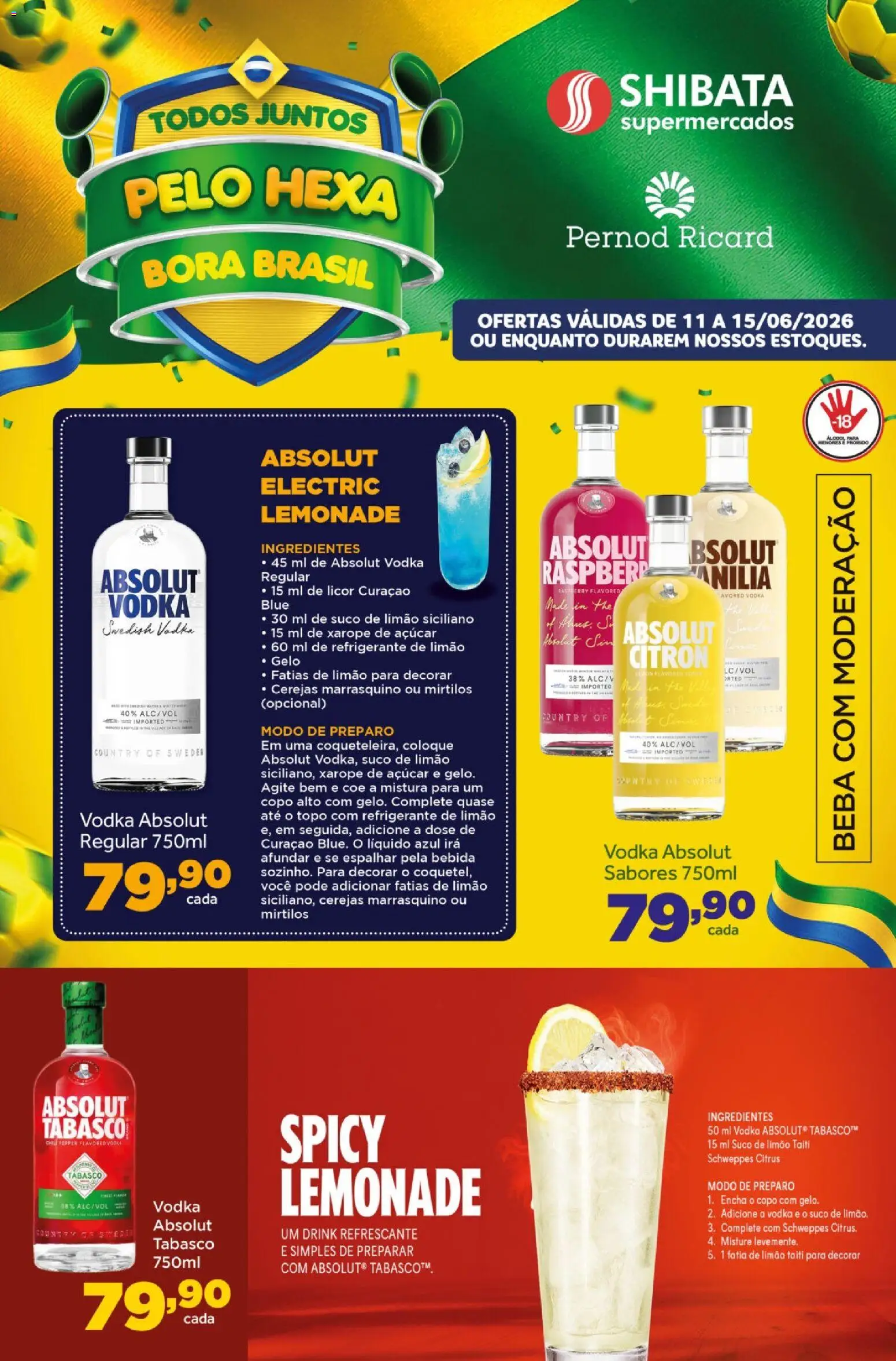 Shibata Folheto - válido de 11.06.2026 | Página: 1 | Produtos: Limão siciliano, Xarope, Açúcar, Refrigerante