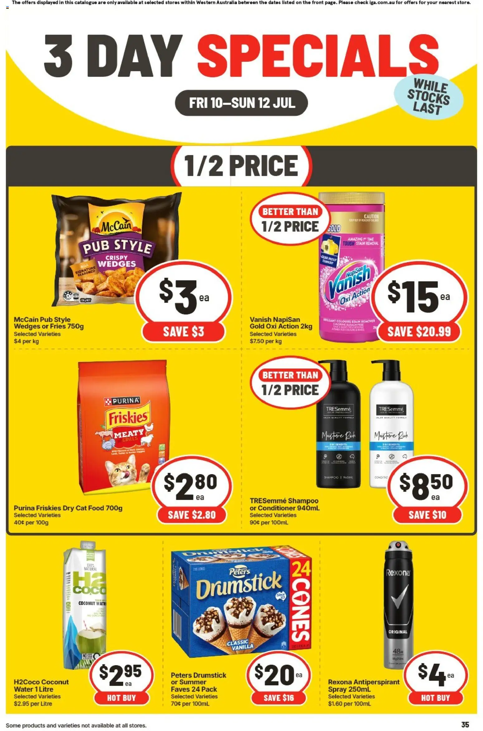 IGA catalogue - valid from 10/07/2026 | Page: 3 | Products: Shampoo, Conditioner, Antiperspirant, Water