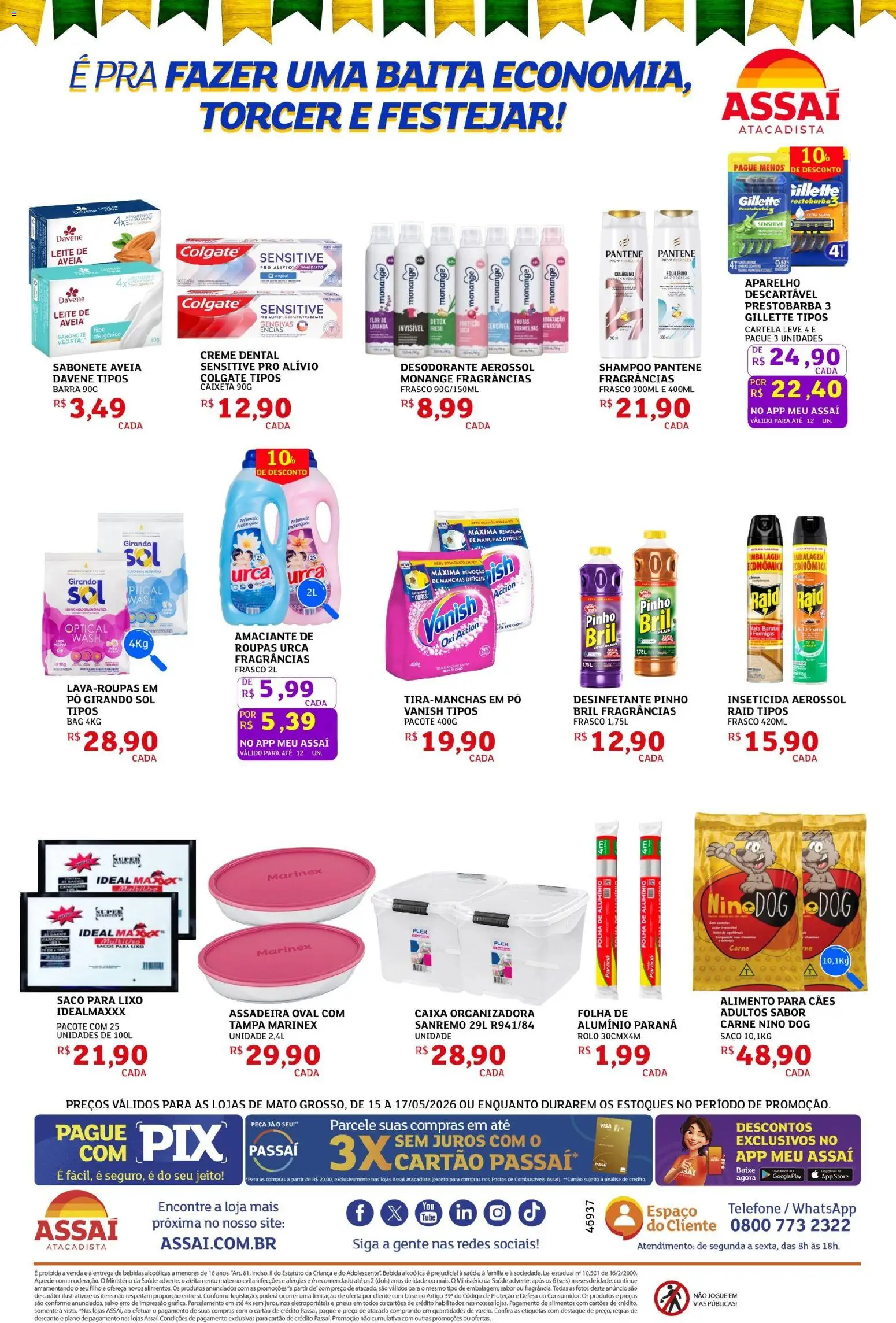 Assaí Atacadista Folheto - válido de 15.05.2026 | Página: 4 | Produtos: Rolo, Assadeira, Creme dental, Amaciante