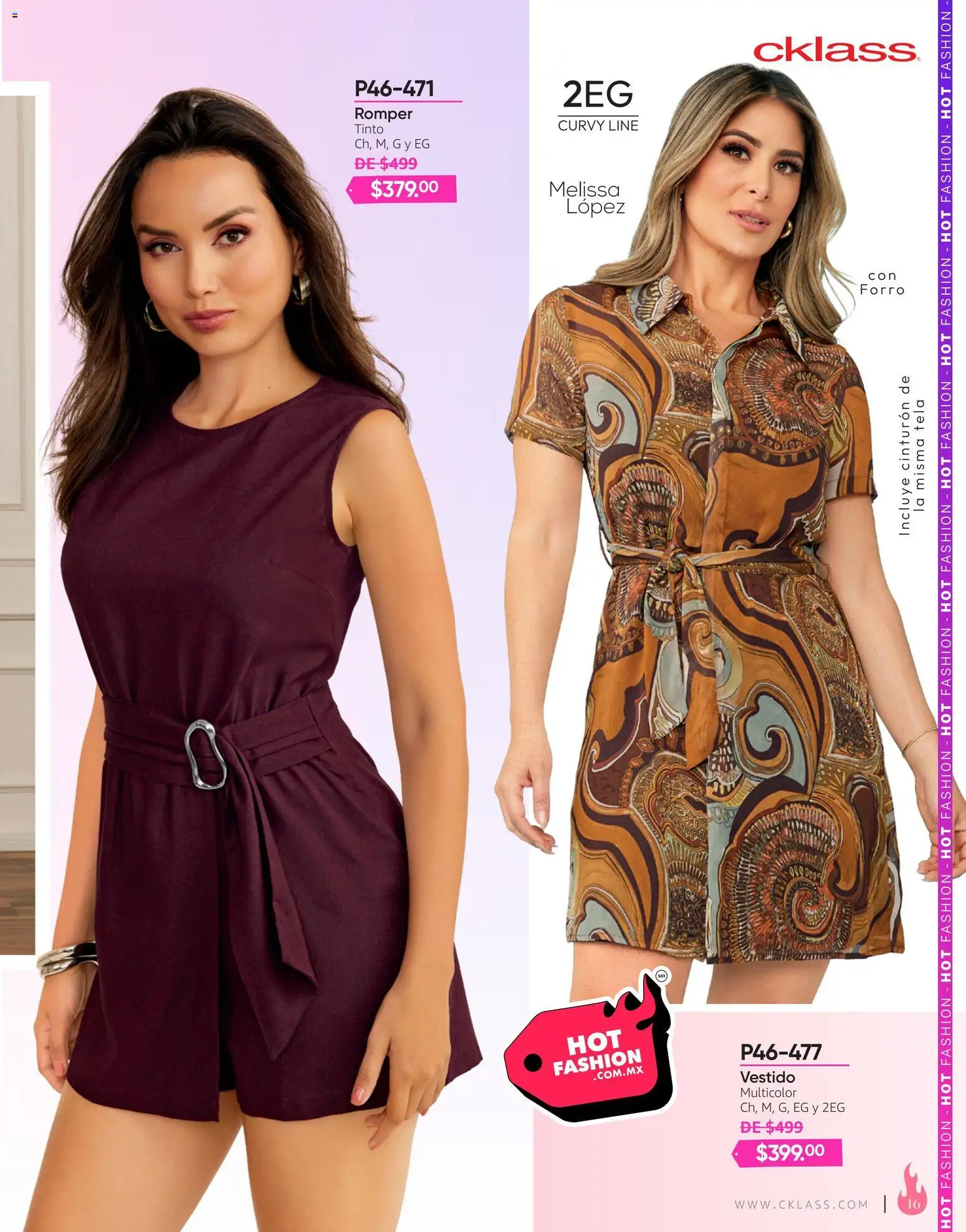 Nuevas ofertas de Cklass válidas en toda la República Mexicana desde el 03/08/2026. ¡Encuentra las mejores ofertas en Cklass catálogo Hot Fashion Calzado! | Página: 129 | Productos: Cinturón, Vestido