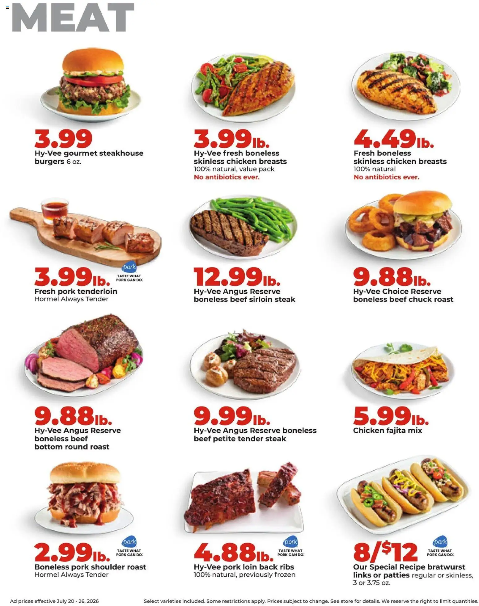HyVee Weekly Ad - valid from 07/20/2026 | Page: 12 | Products: Pork, Beef