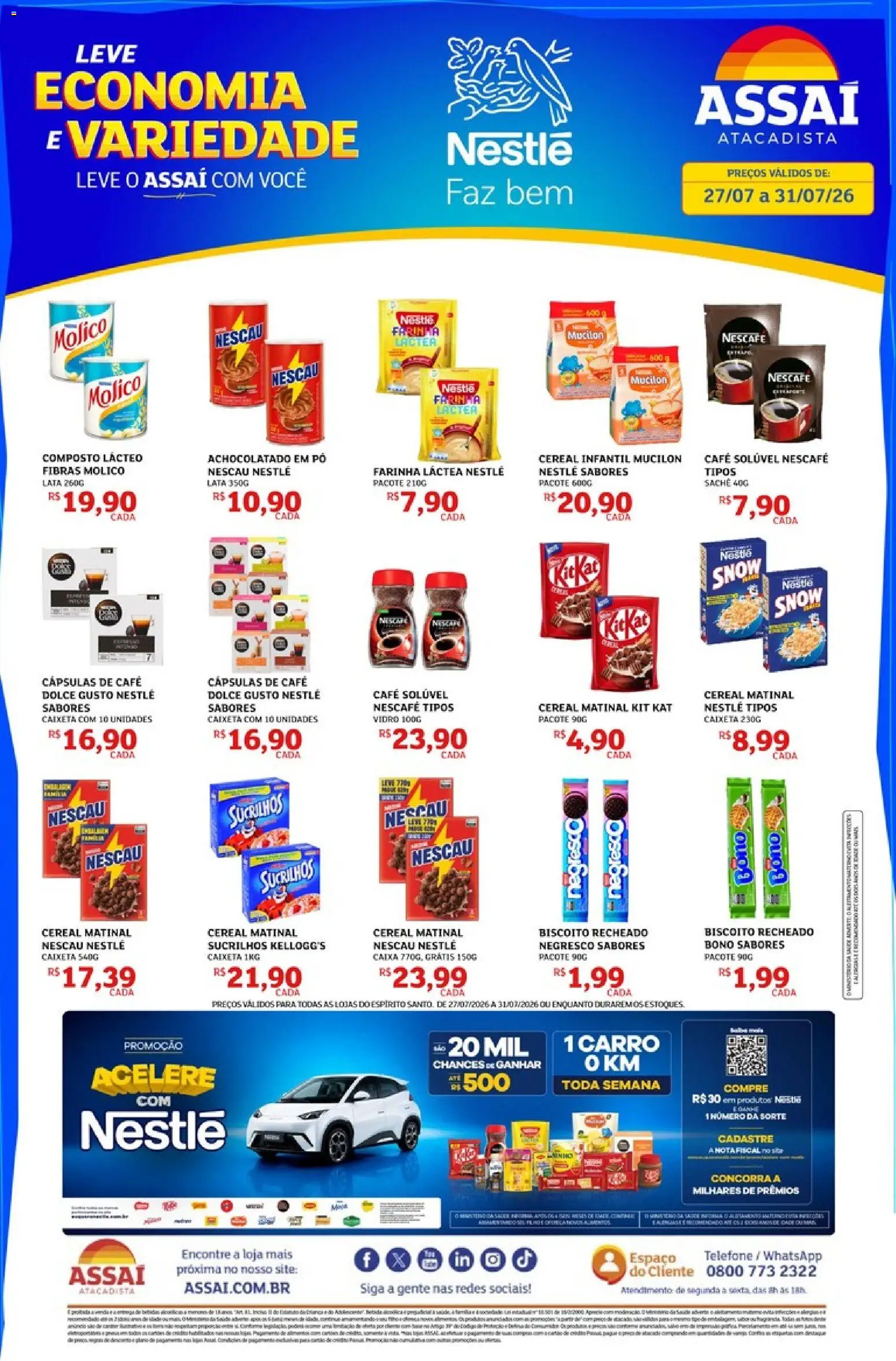 Assaí Atacadista Folheto - válido de 27/07/2026 | Página: 1 | Produtos: Café, Mucilon, Biscoito recheado, Café solúvel