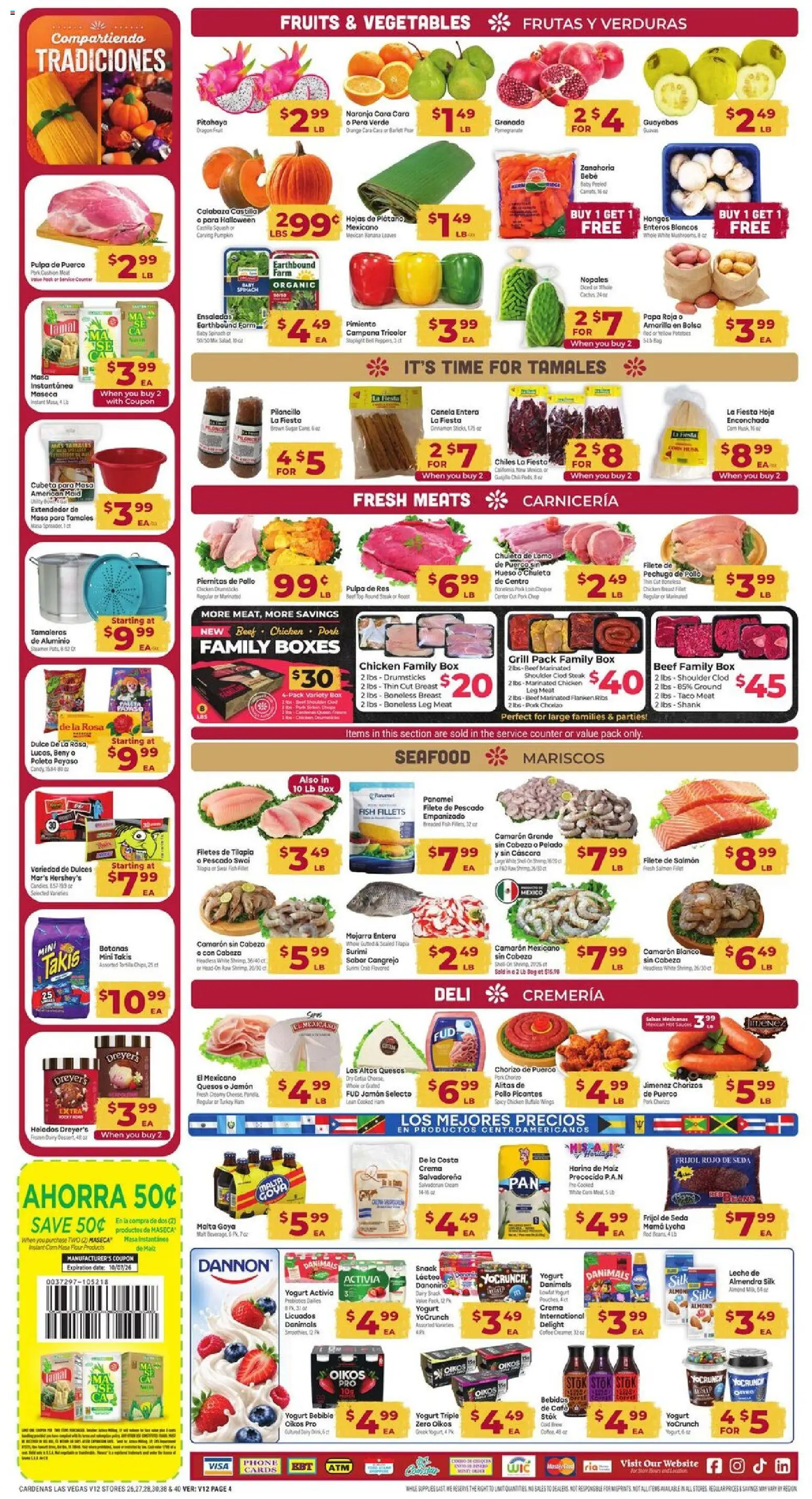 Cardenas Weekly Ad - valid from 09/30/2026 | Page: 4 | Products: Fruits, Pear, Phone, Fresh salmon