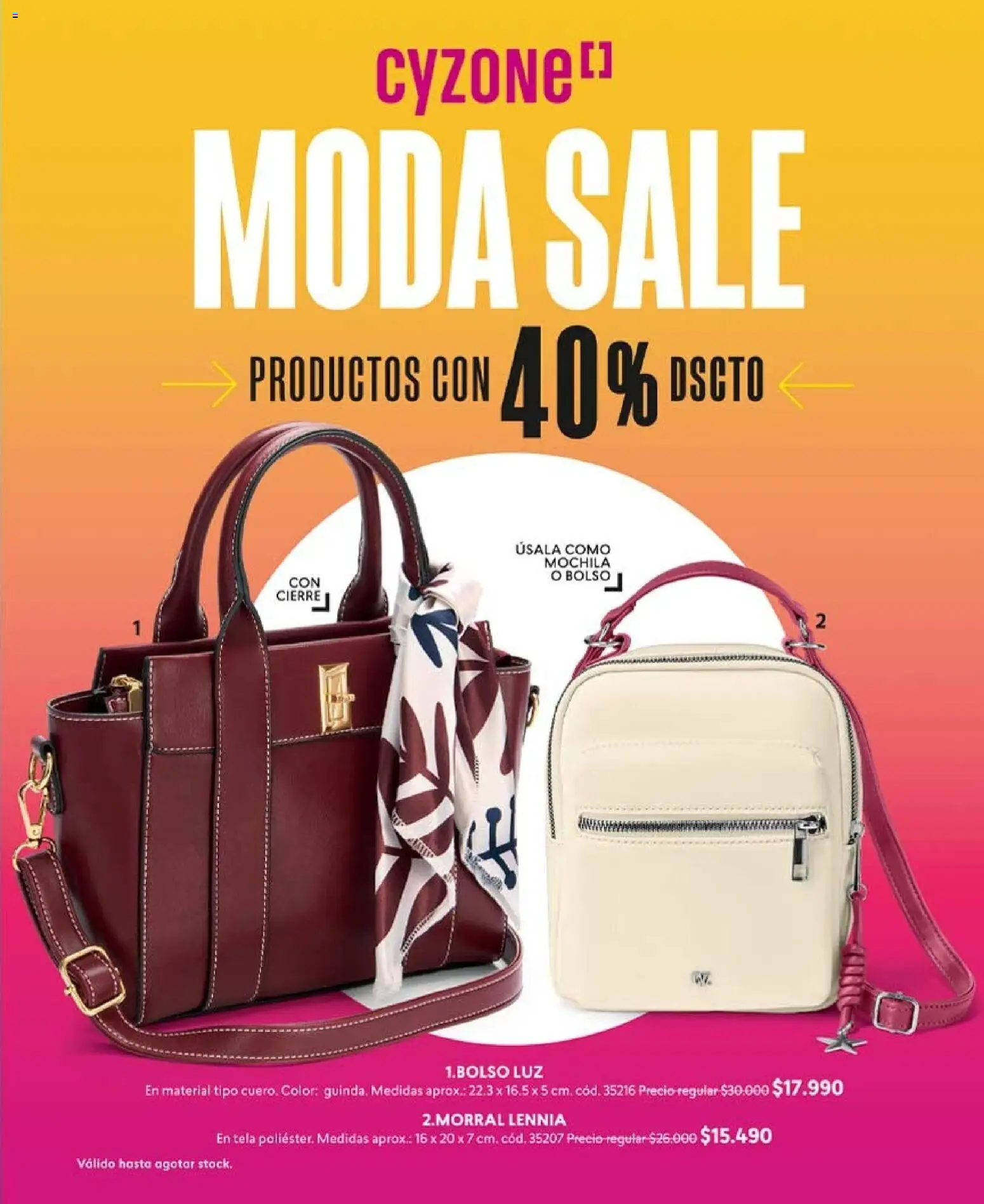 Catálogo CyZone Campaña 15 │ válido desde el 06.09.2026 | Página: 75 | Productos: Bolso, Mochila