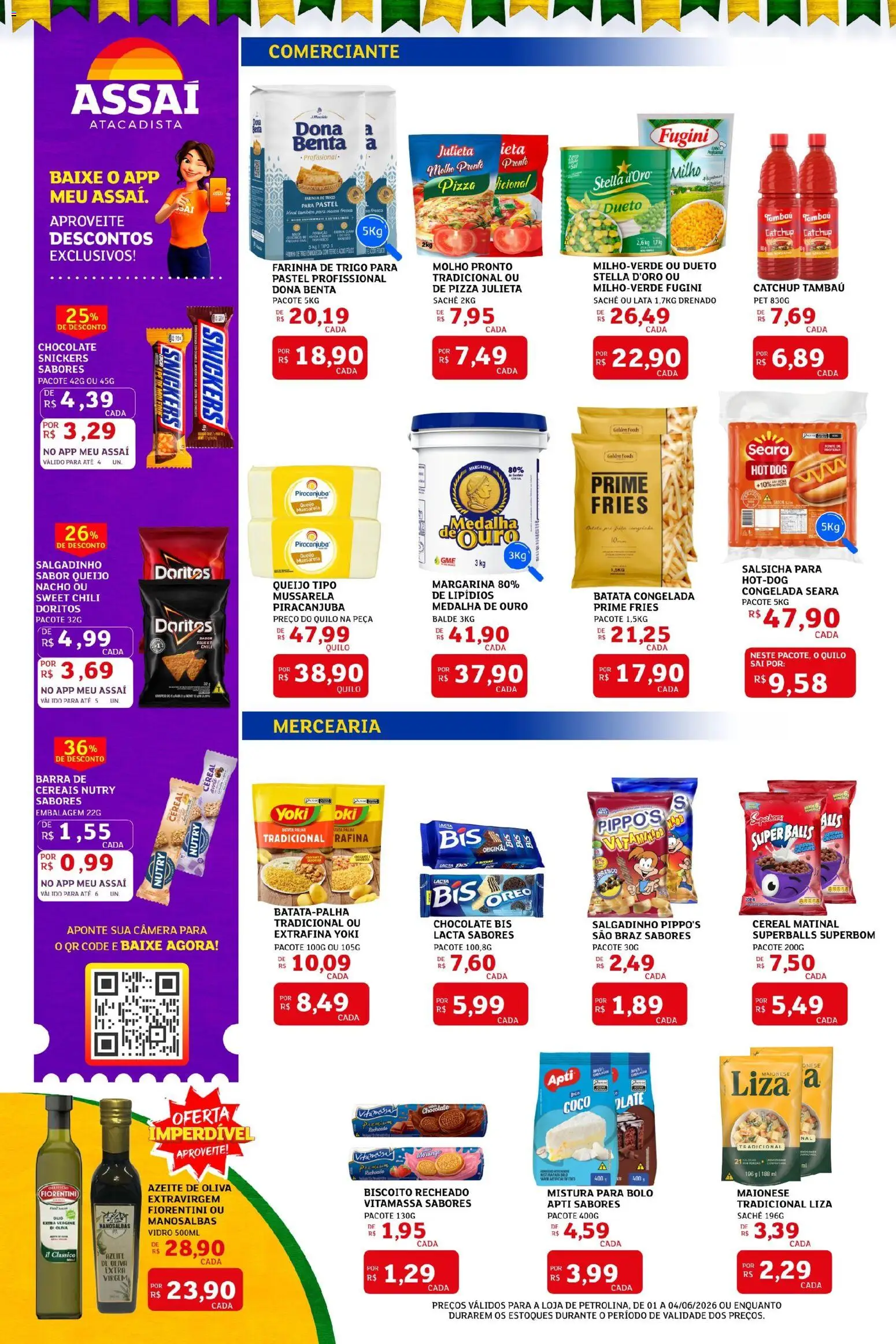 Assaí Atacadista Folheto - válido de 02.06.2026 | Página: 2 | Produtos: Salsicha, Batata, Mussarela, Câmera