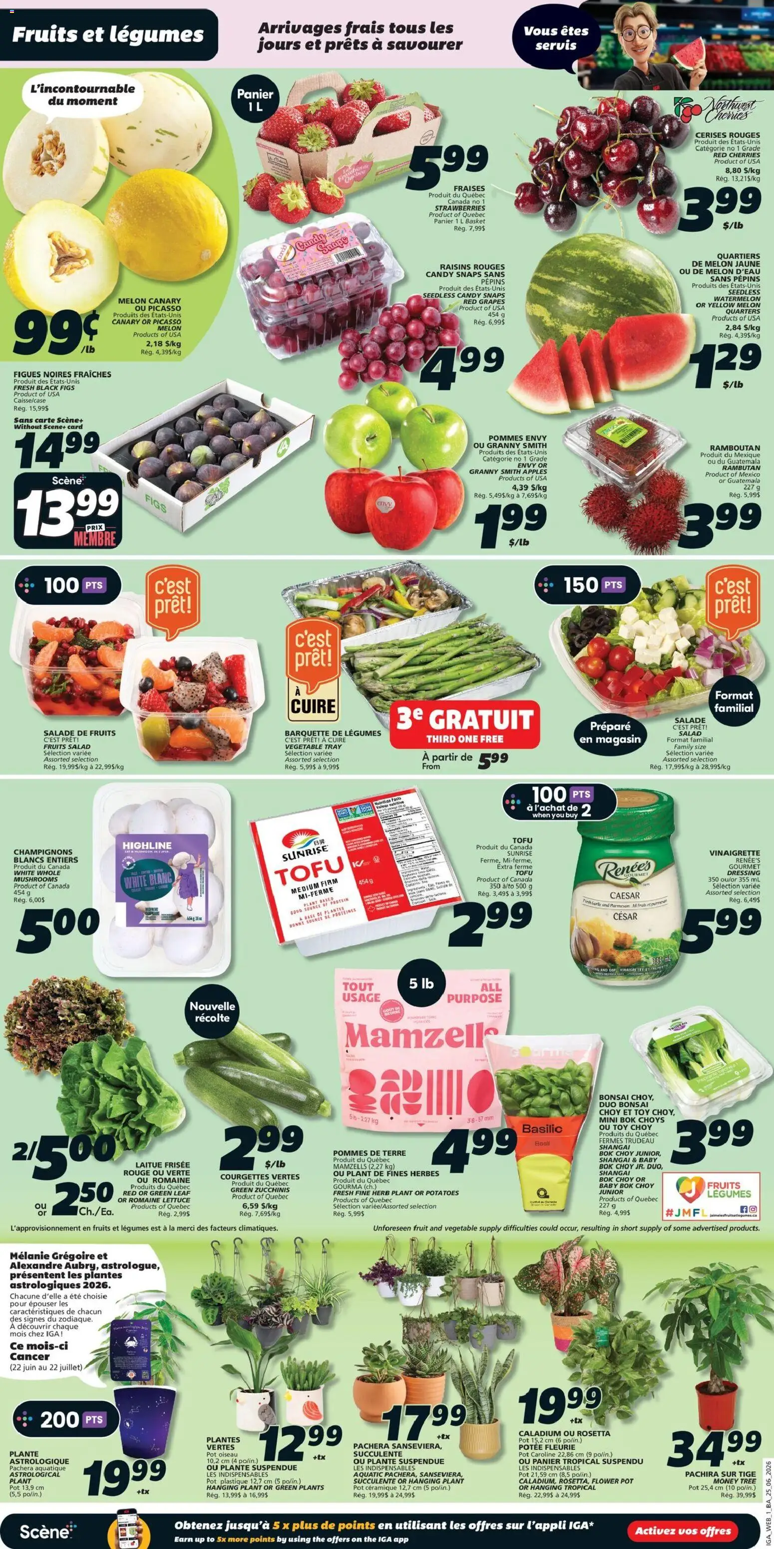 IGA flyer valid from Jun 25, 2026 | Page: 3 | Products: Strawberries, Salad, Potatoes, Apples