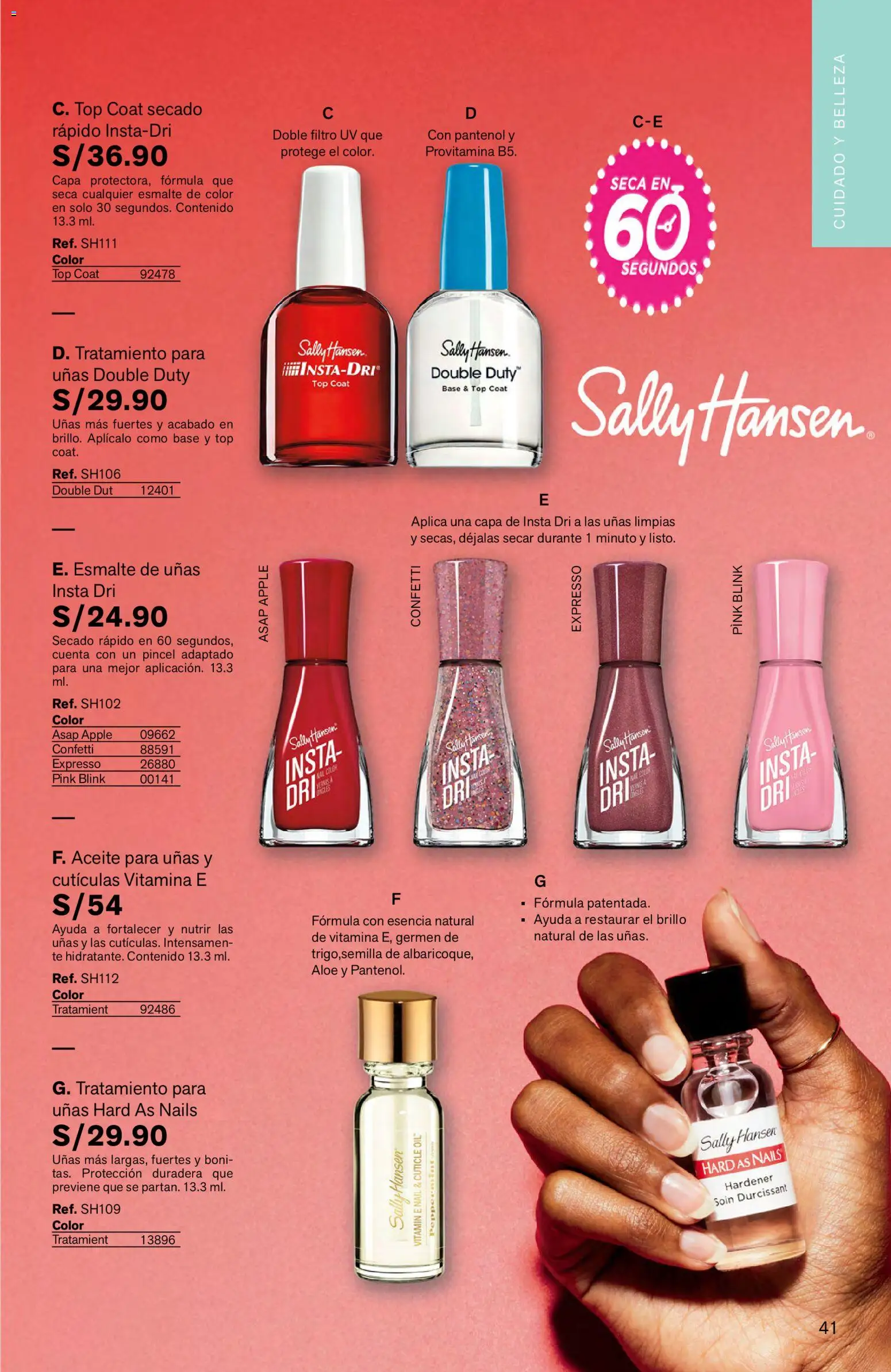 Catálogo Leonisa válido desde 04.06.2026 | Página: 41 | Productos: Esmalte de uñas, Pincel, Aceite, Té