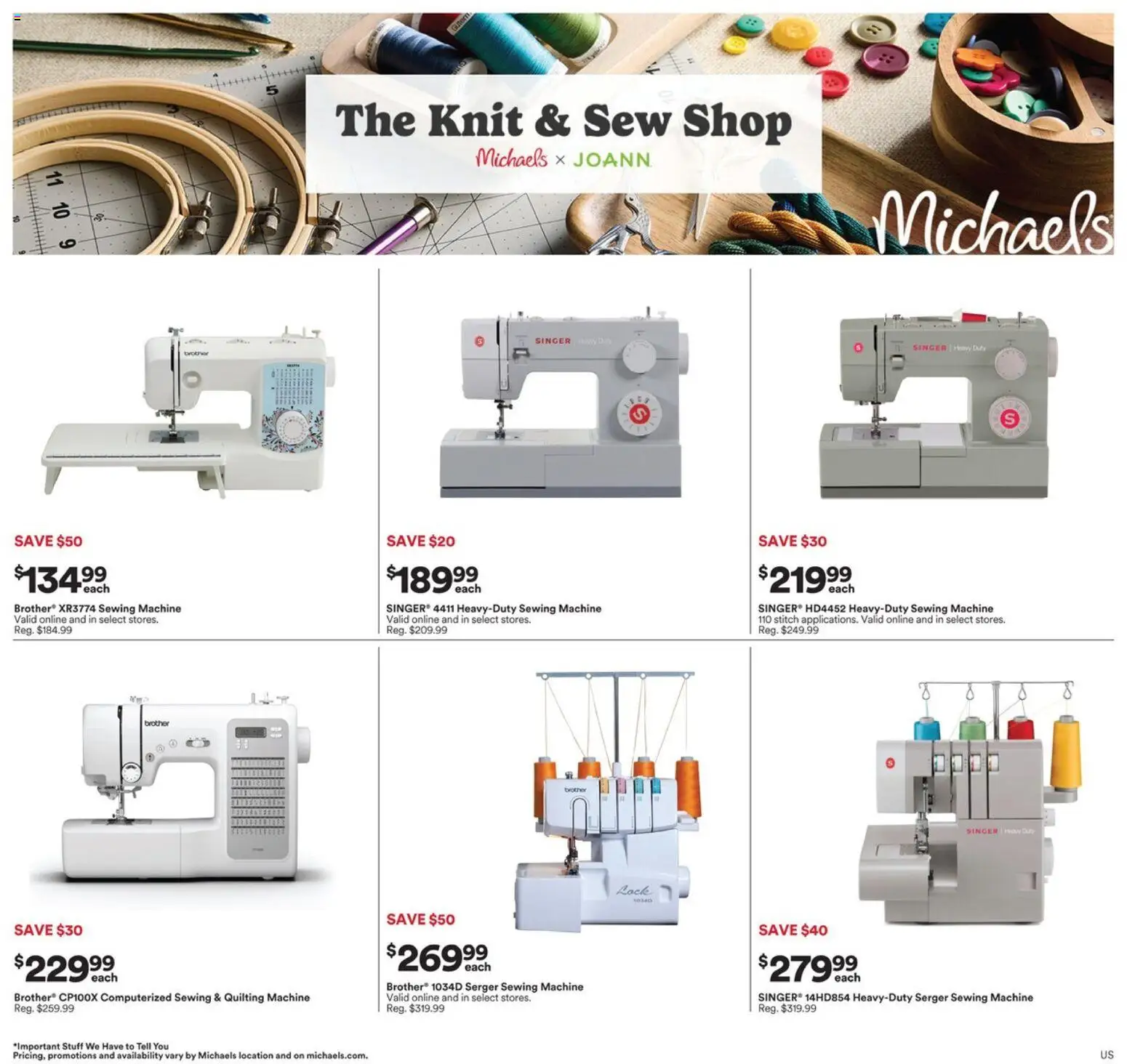 Michaels flyer valid from Jul 19, 2026 | Page: 6 | Products: Sewing machine