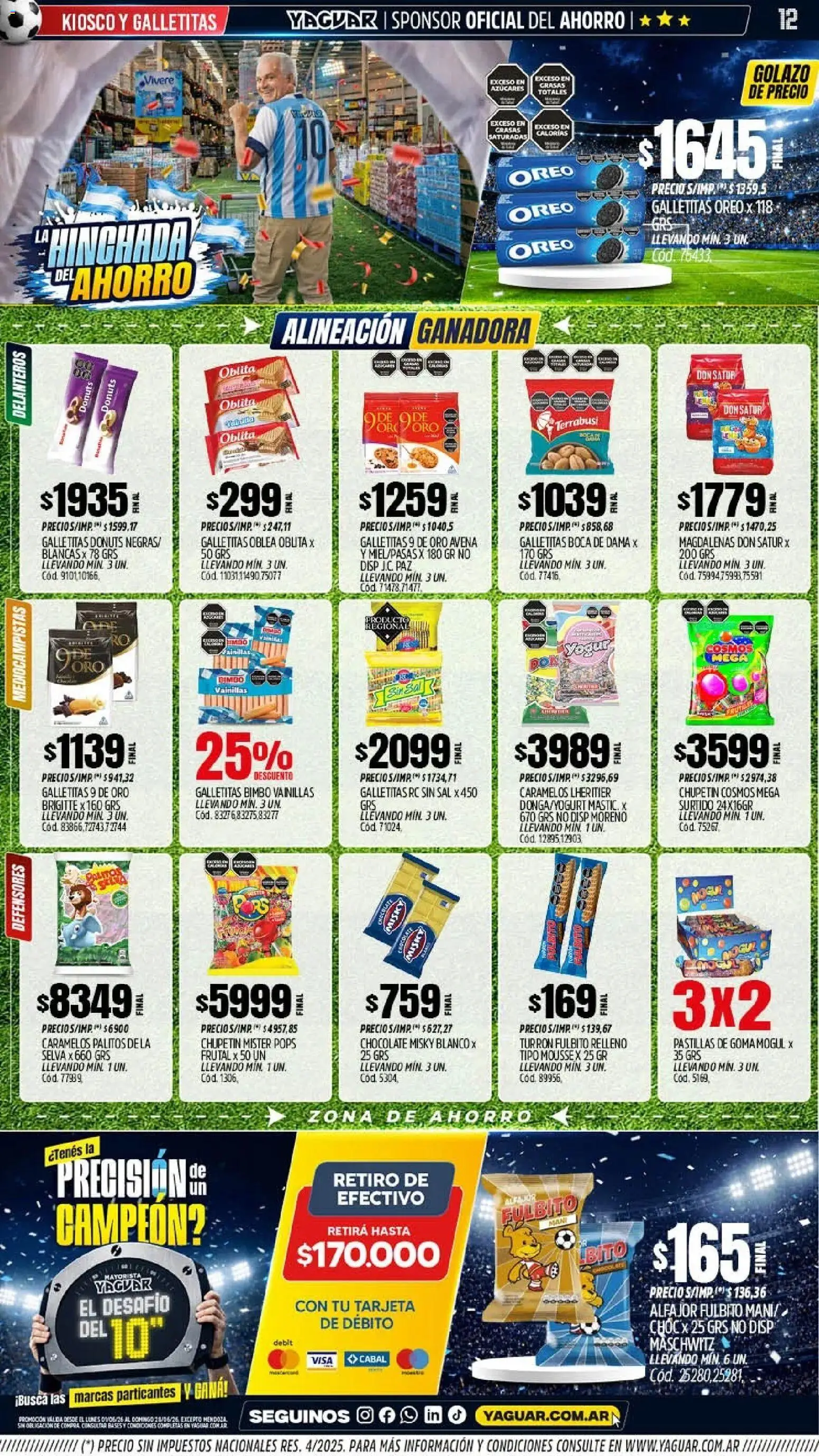 Yaguar catálogo │ válido desde el 01.06.2026 | Página: 12 | Productos: Galletitas, Yogur, Chocolate, Turrón