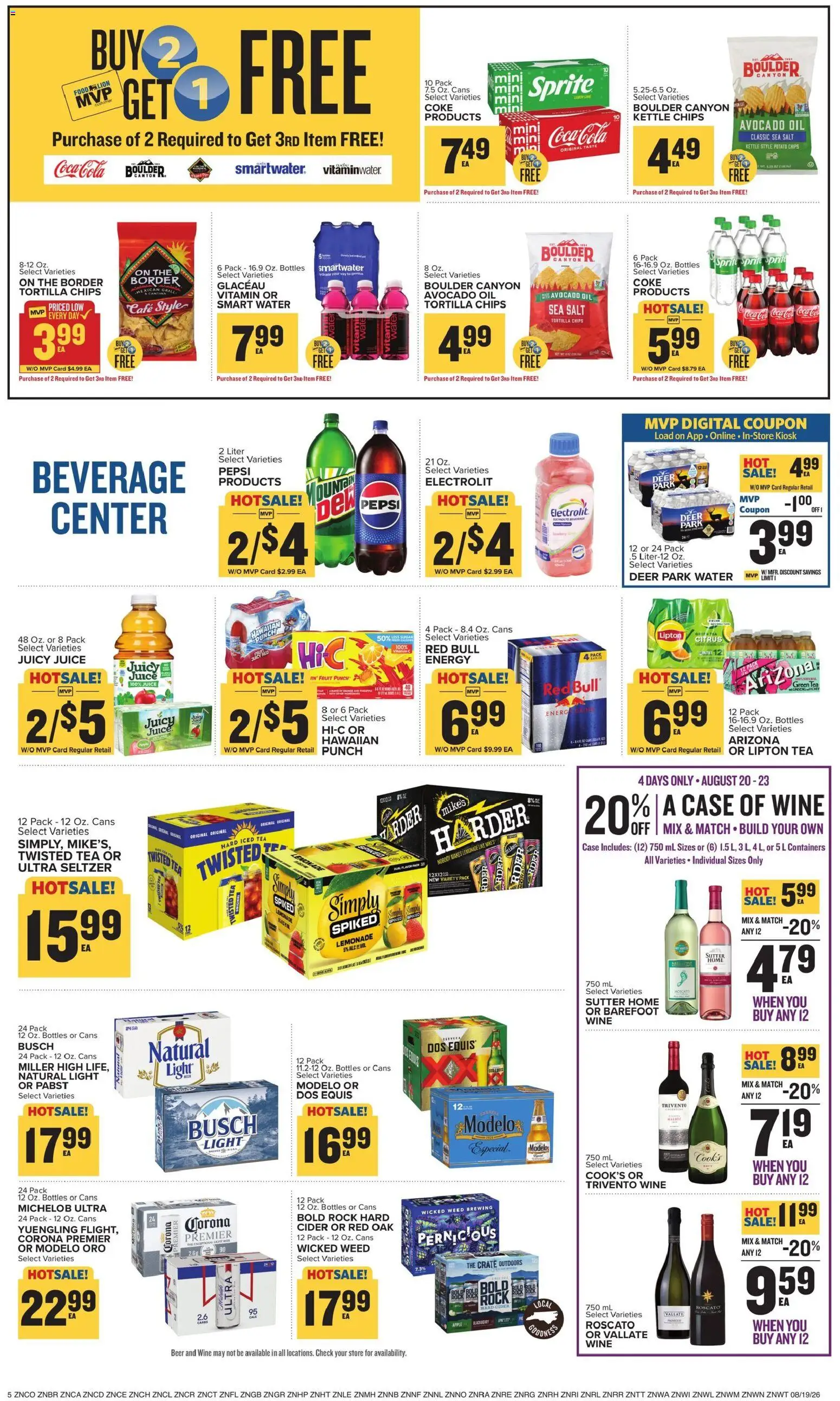Food Lion Weekly Ad - valid from 08/19/2026 | Page: 10 | Products: Cider, Case, Pepsi, Iced tea