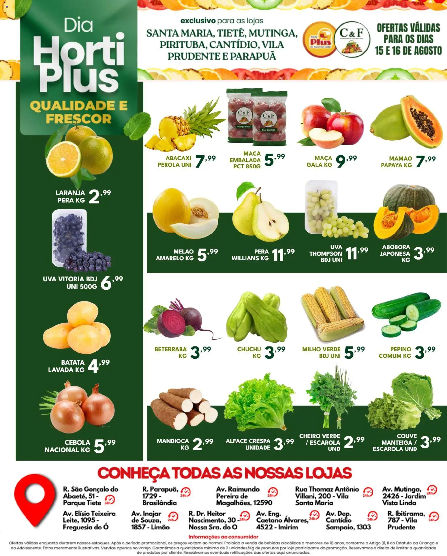 Rede Plus Supermercados Folheto - válido de 14/08/2026 | Página: 4 | Produtos: Melão, Manteiga, Batata, Milho