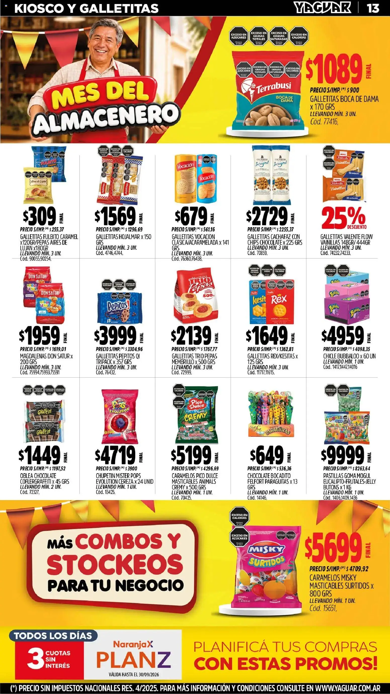 Yaguar - Oferta Semanal Trelew │ válido desde el 31/08/2026 | Página: 13 | Productos: Pico, Dulce, Chocolate, Chicle