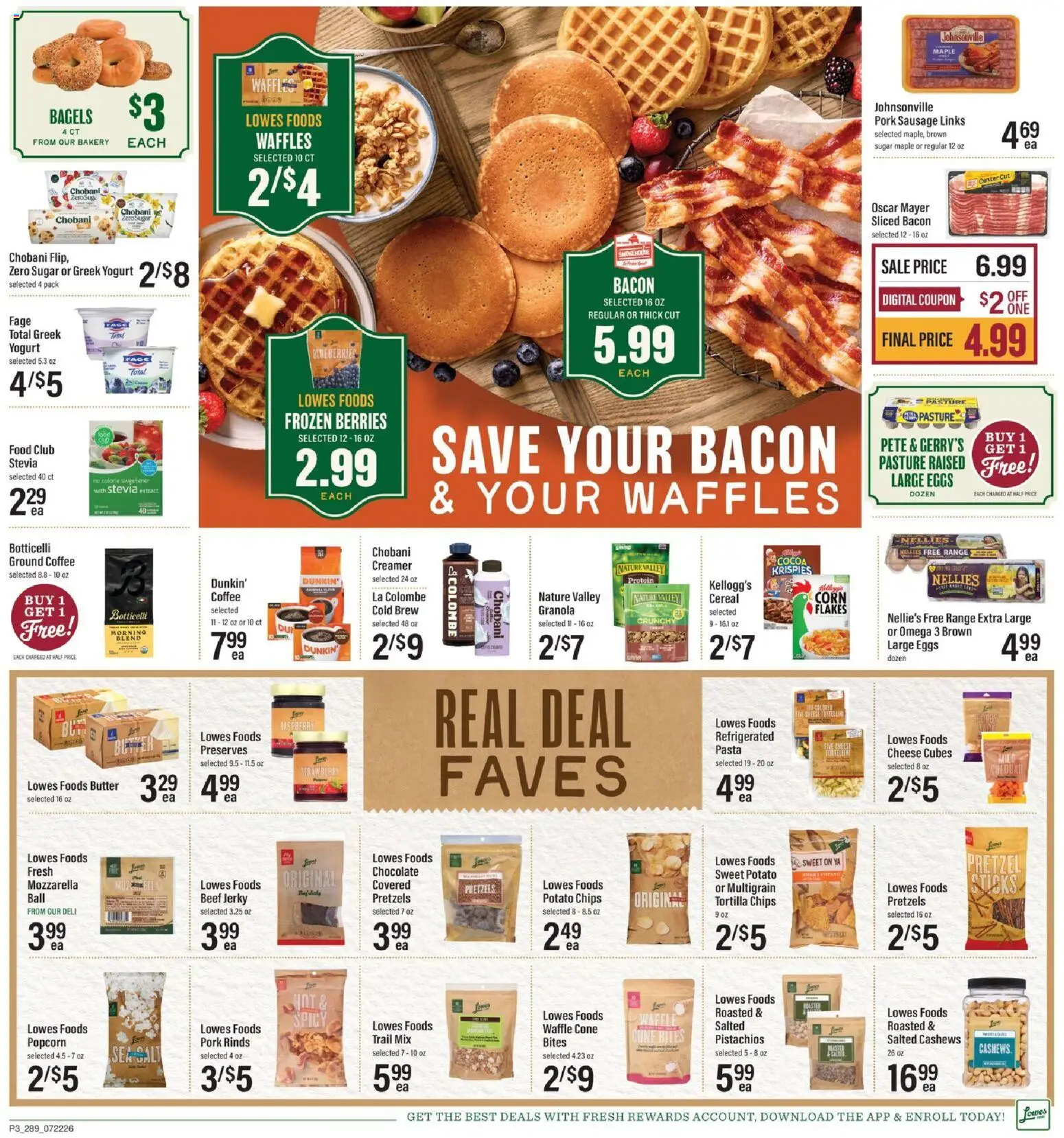 Lowes Foods Weekly Ad - GA - valid from 07/22/2026 | Page: 3 | Products: Bakery, Berries, Chocolate, Sausage