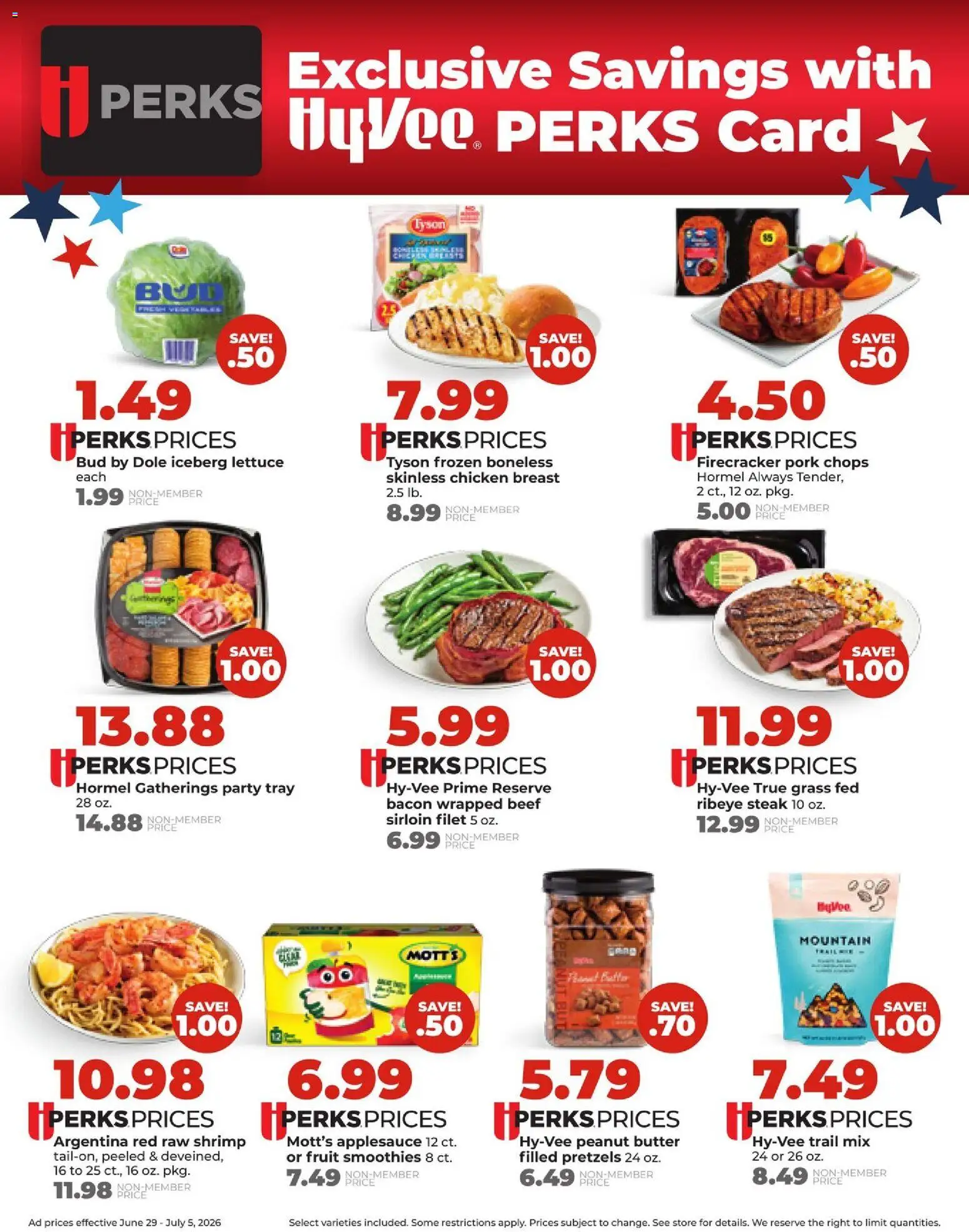 HyVee Weekly Ad - valid from 06/29/2026 | Page: 11 | Products: Lettuce, Butter, Pork, Beef