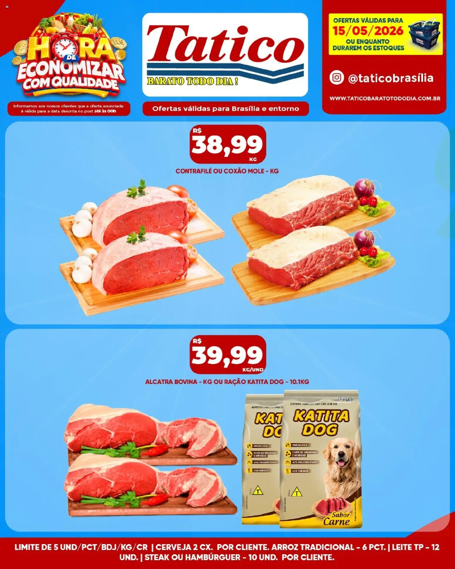 Tatico Folheto - válido de 15.05.2026 | Página: 15 | Produtos: Alcatra, Leite, Arroz, Carne