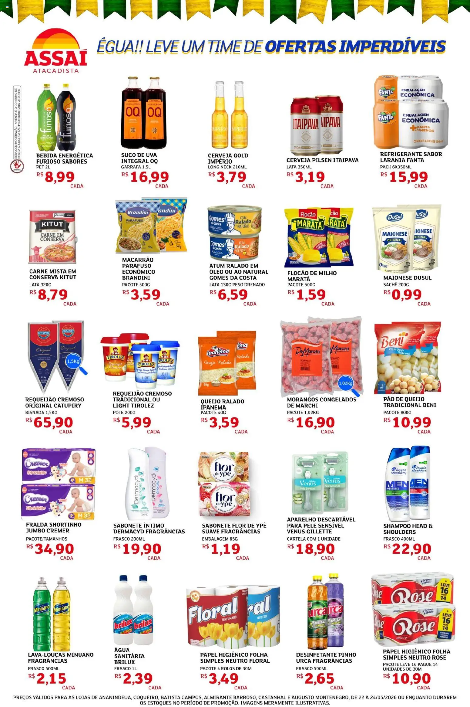Assaí Atacadista Folheto - válido de 22.05.2026 | Página: 2 | Produtos: Óleo, Queijo ralado, Catupiry, Sabonete