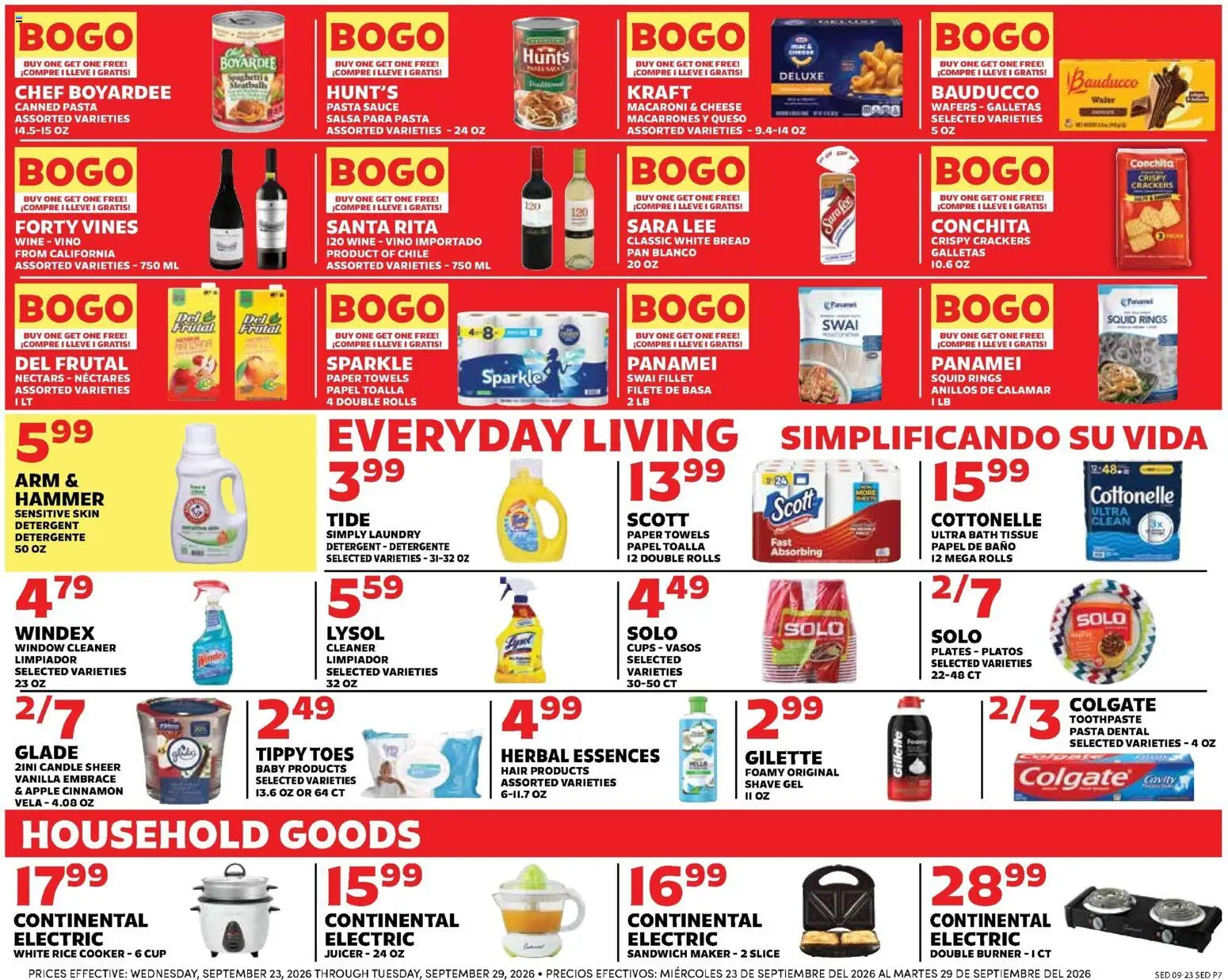 Sedano's Weekly Ad - valid from 09/23/2026 | Page: 7 | Products: Cheese, Rice, Sauce, Paper towels
