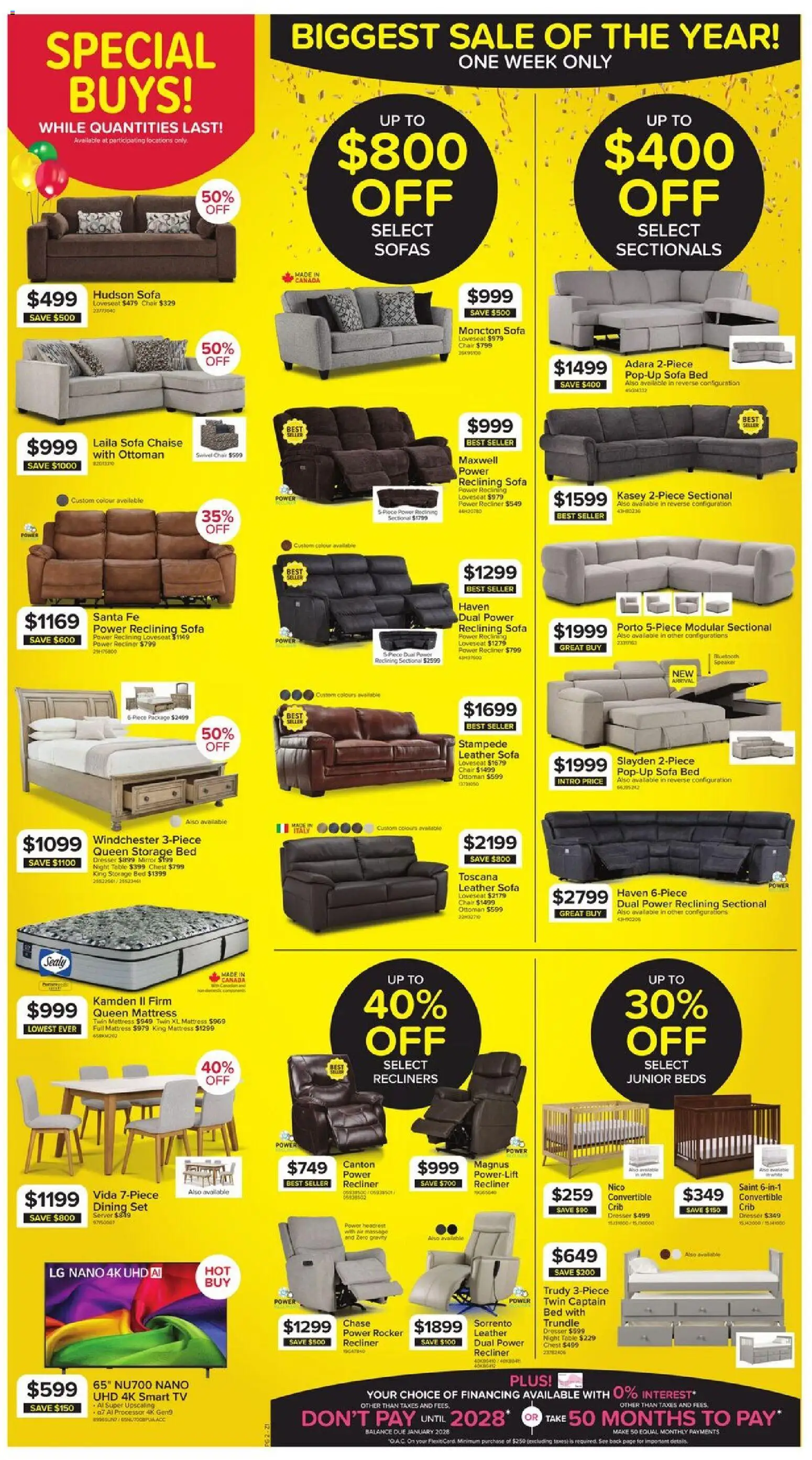 Leon's flyer valid from Sep 10, 2026 | Page: 2 | Products: Sofas, Bed, Sofa, Table
