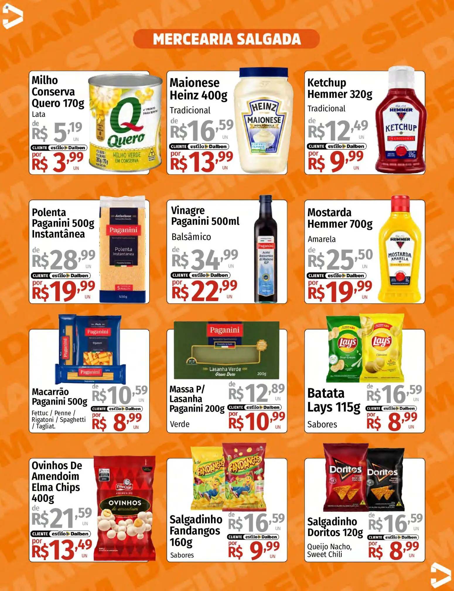 Supermercado Dalben Folheto - válido de 26/06/2026 | Página: 6 | Produtos: Milho verde, Vinagre, Elma Chips, Queijo