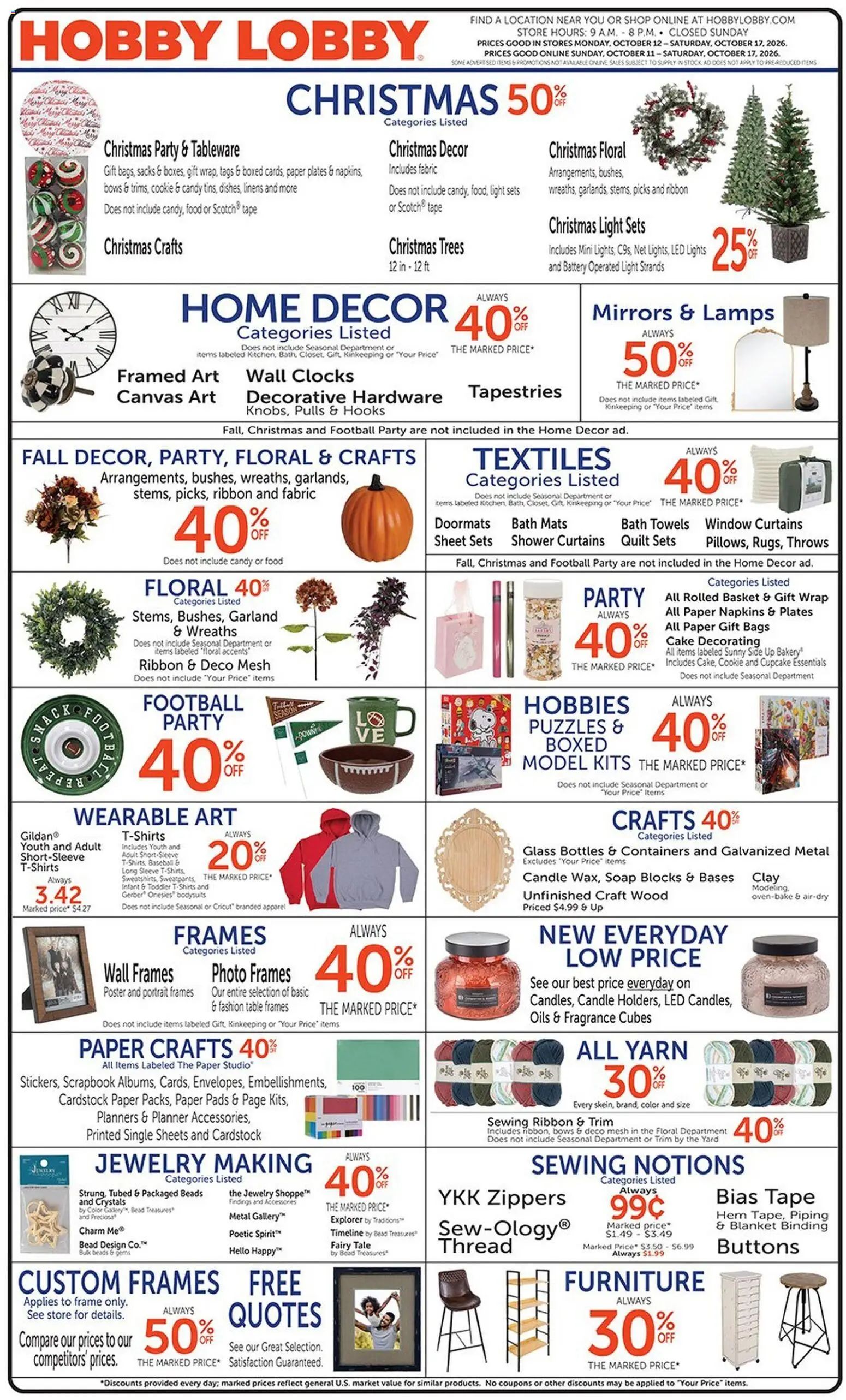 Hobby Lobby Weekly Ad - valid from 10/11/2026 | Page: 1