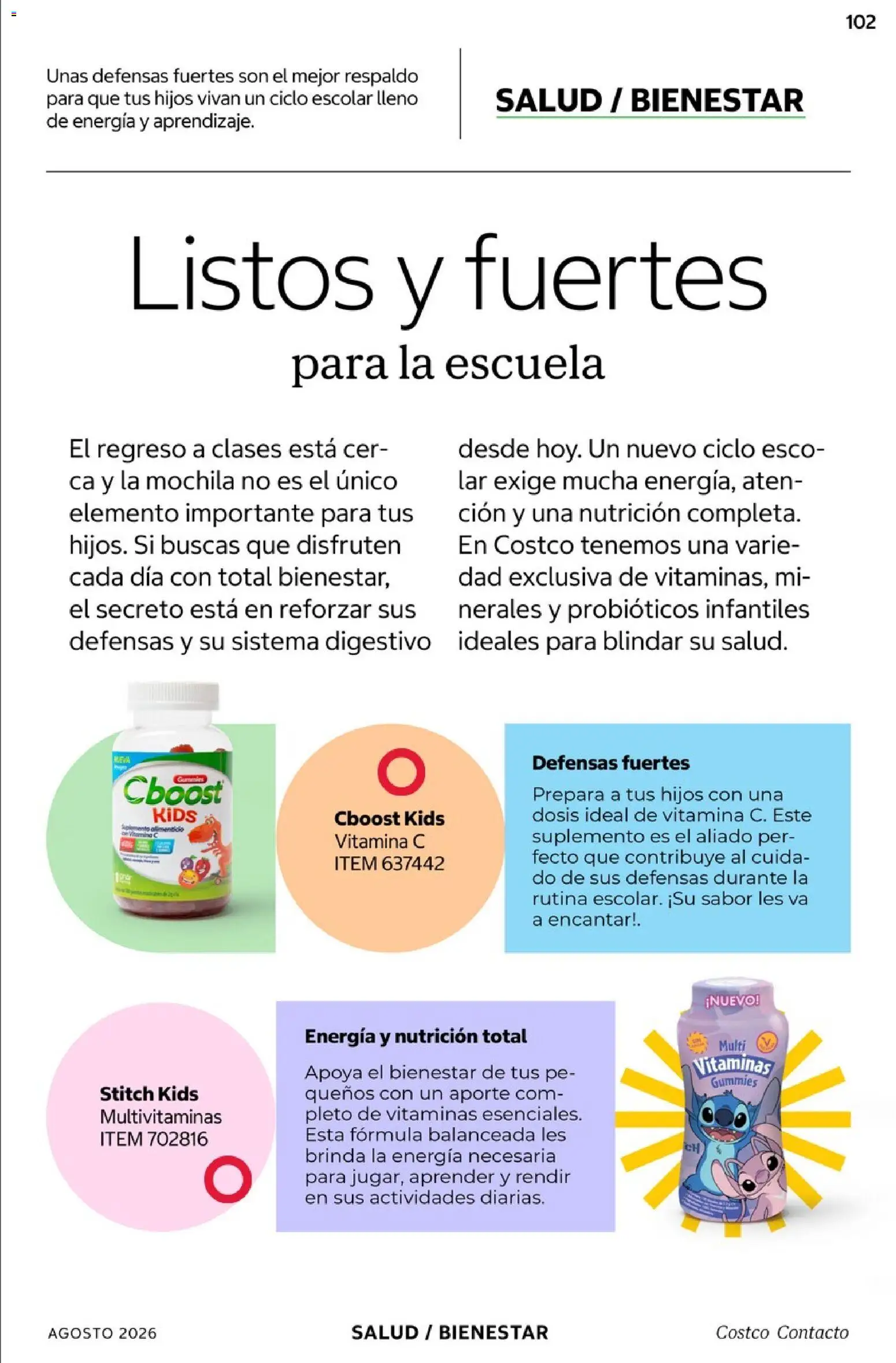 Nuevas ofertas de Costco válidas en toda la República Mexicana desde el 01/08/2026. ¡Encuentra las mejores ofertas en Costco catálogo Agosto! | Página: 102 | Productos: Mochila, Vitaminas, Probióticos, Gomitas