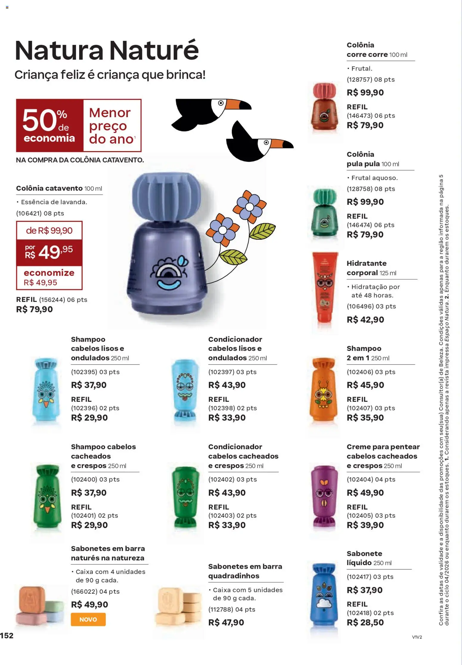 Natura Folheto - válido de 19.02.2026 | Página: 152 | Produtos: Shampoo, Condicionador, Caixa, Creme para pentear