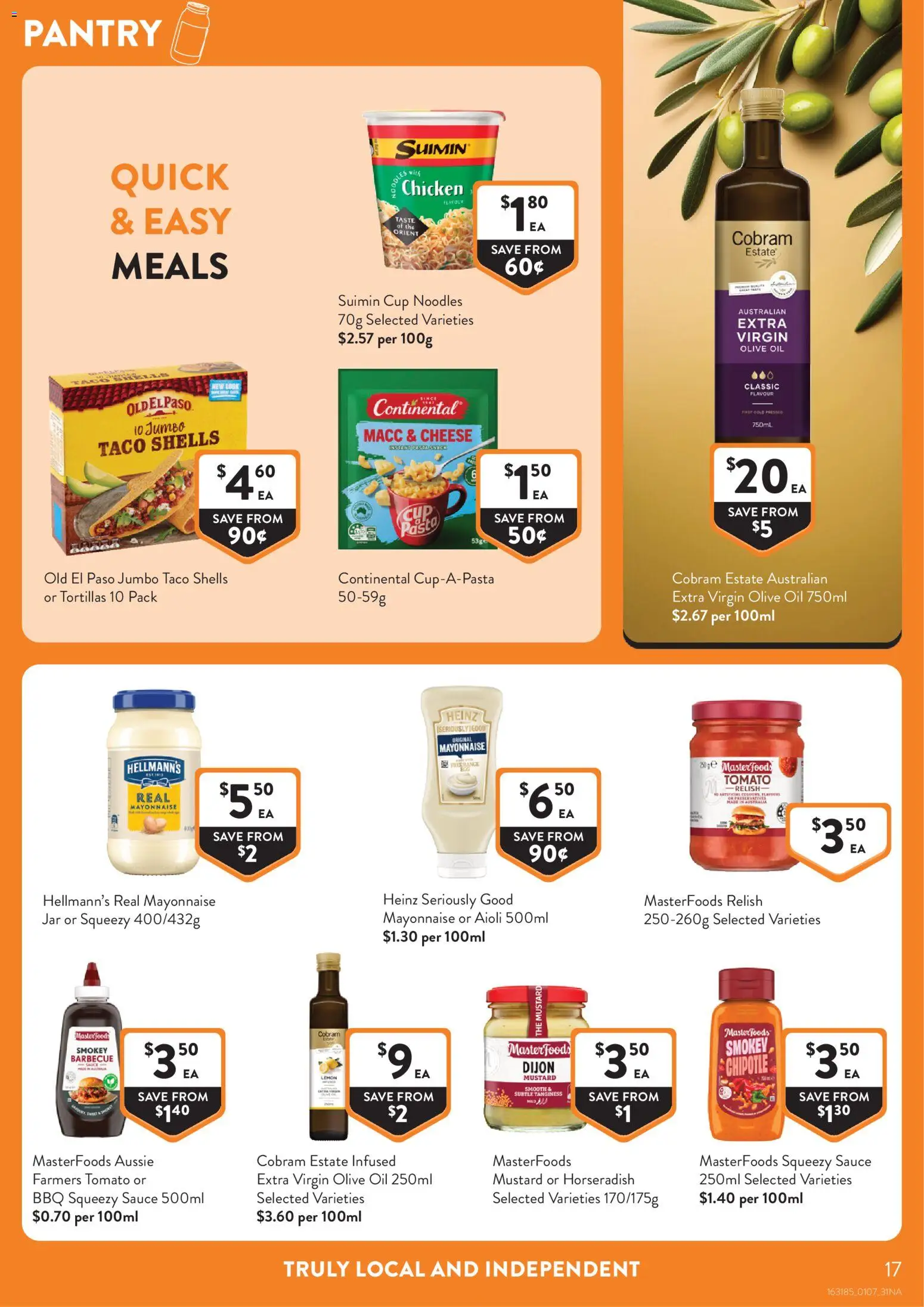 Foodworks catalogue - valid from 01/07/2026 | Page: 17 | Products: Oil, Noodles, Mayonnaise, Tortillas