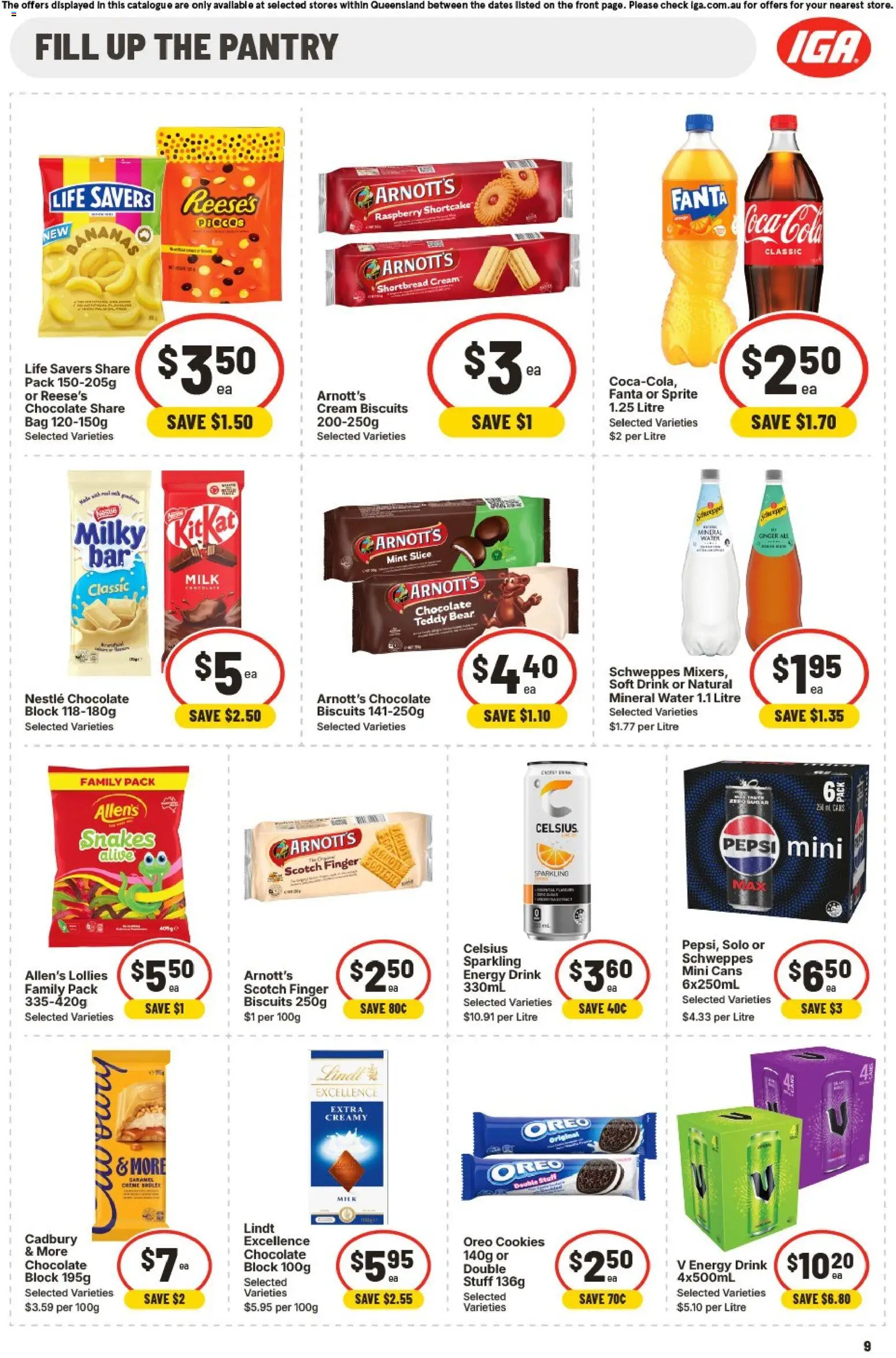 IGA catalogue - valid from 26/08/2026 | Page: 9 | Products: Milk, Ginger, Mineral water, Sprite