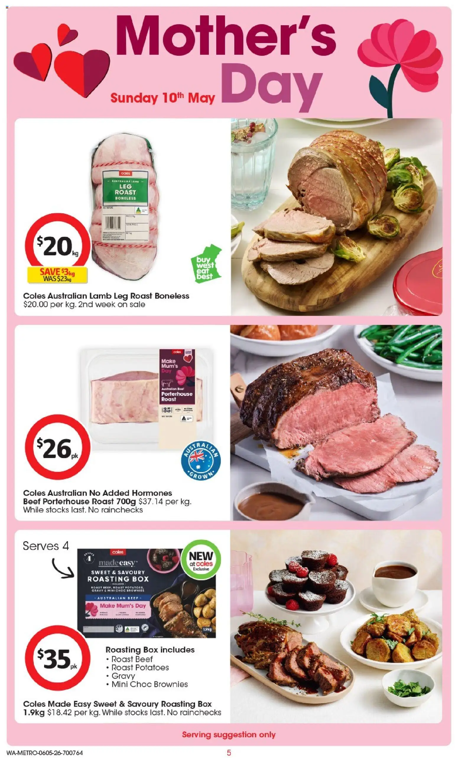 Coles catalogue - valid from 06.05.2026 | Page: 5 | Products: Box, Lamb, Beef, Potatoes