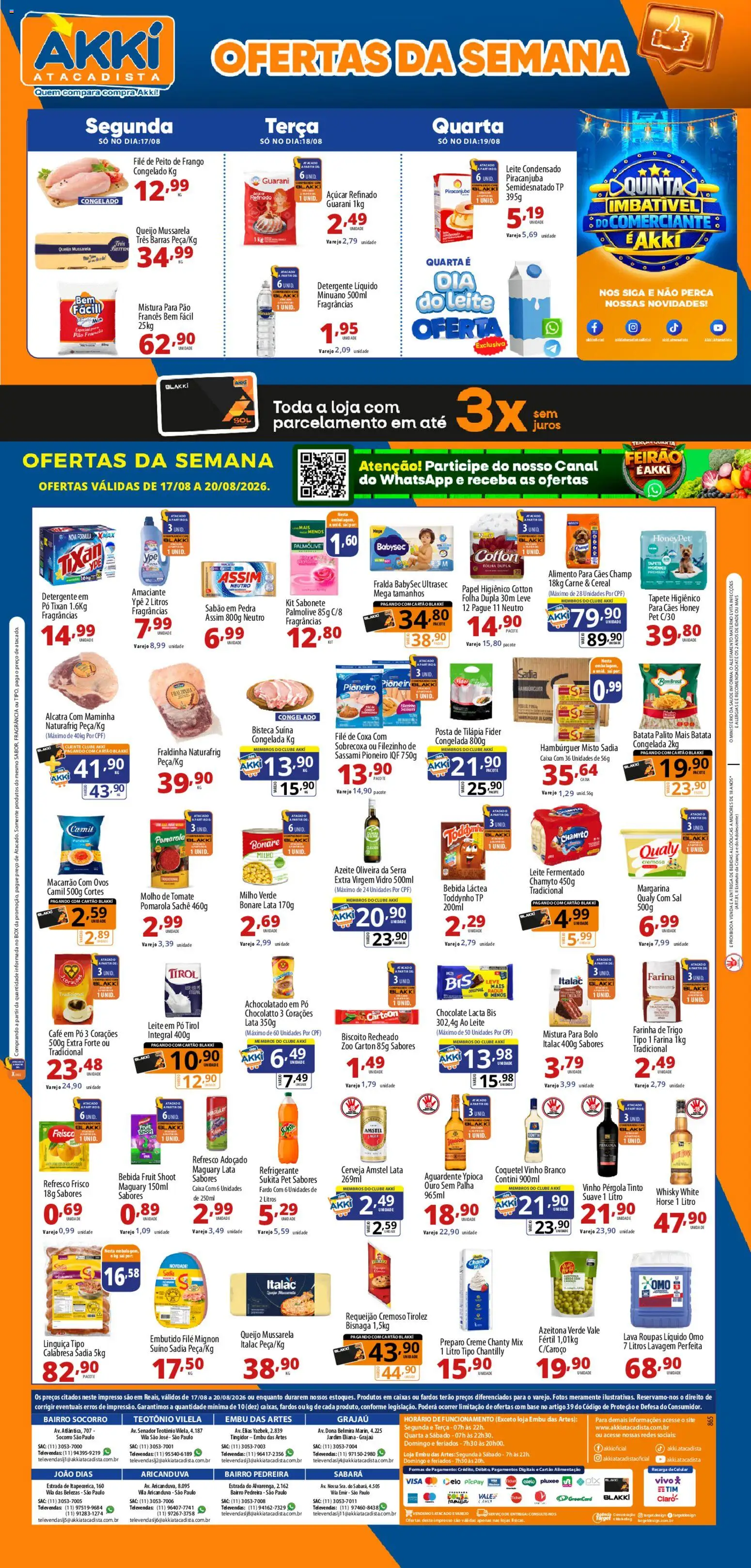 Akki Atacadista Folheto - válido de 17/08/2026 | Página: 1 | Produtos: Celular, Refresco, Roupas, Frango