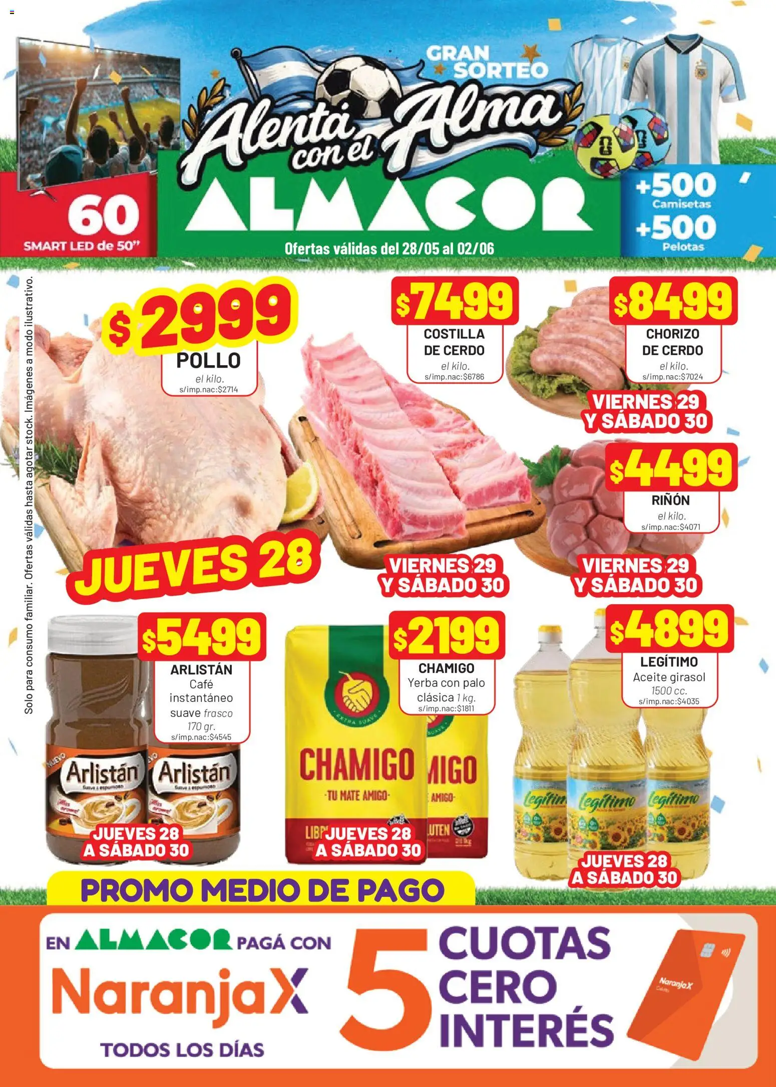 Almacor catálogo │ válido desde el 28.05.2026 | Página: 1 | Productos: Yerba, Aceite, Café, Chorizo
