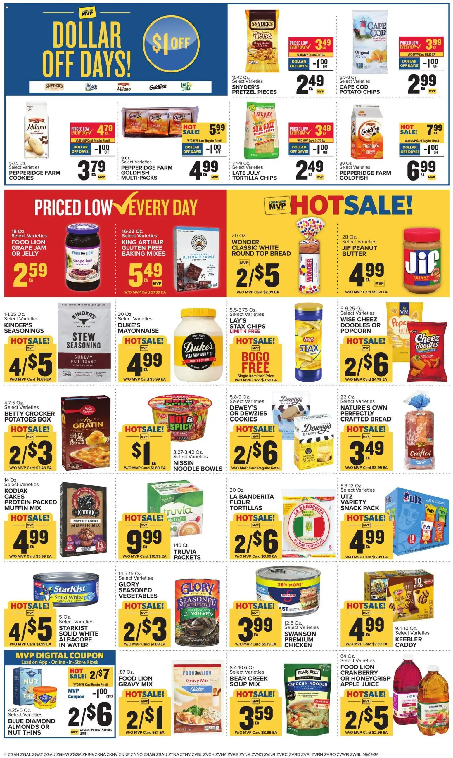 Food Lion Weekly Ad - valid from 09/09/2026 | Page: 8 | Products: Apple juice, Box, Mustard, Muffin