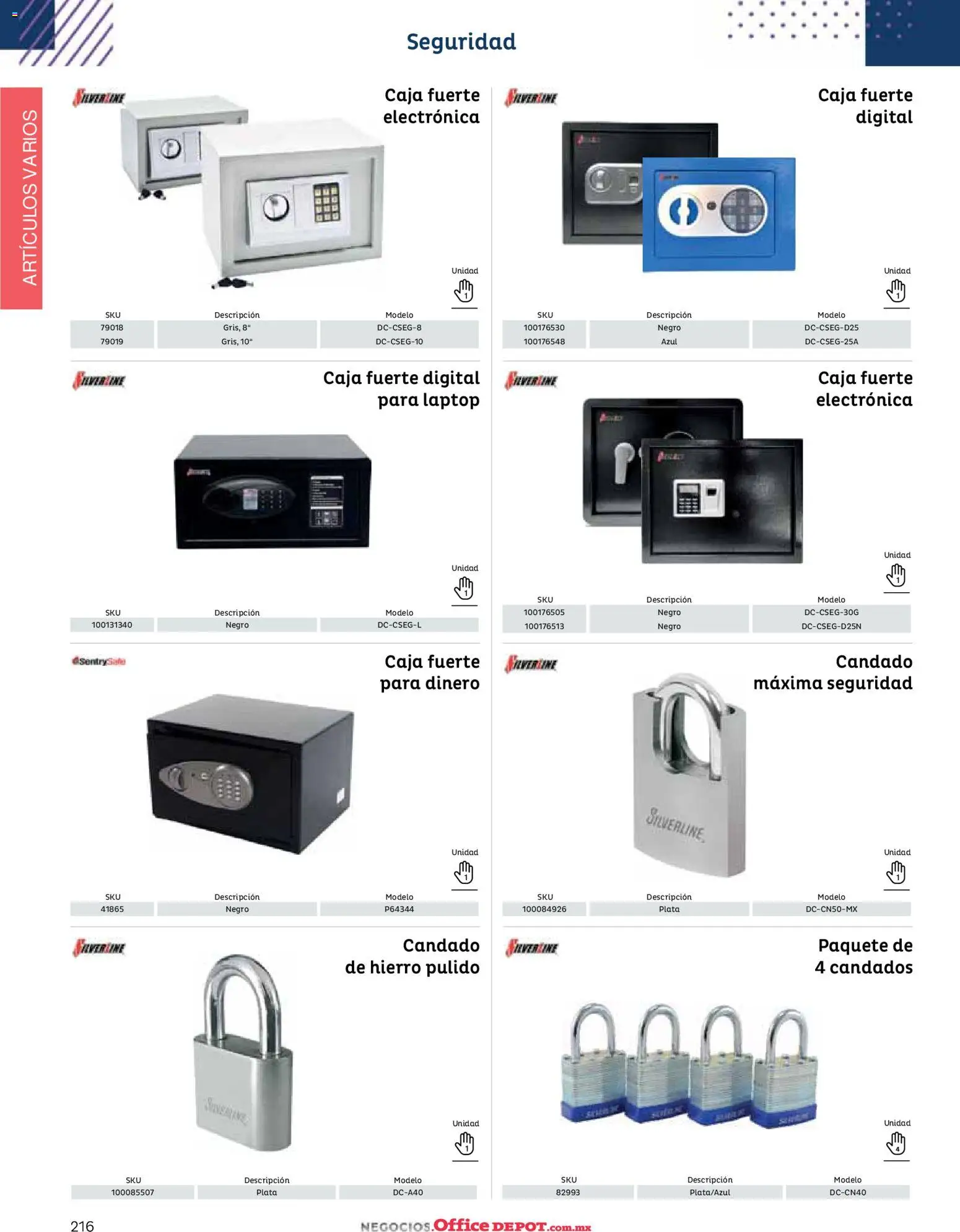 Nuevas ofertas de Office Depot válidas en toda la República Mexicana desde el 12/01/2026. ¡Encuentra las mejores ofertas en Office Depot catálogo 2026! | Página: 218 | Productos: Candado, Caja, Laptop
