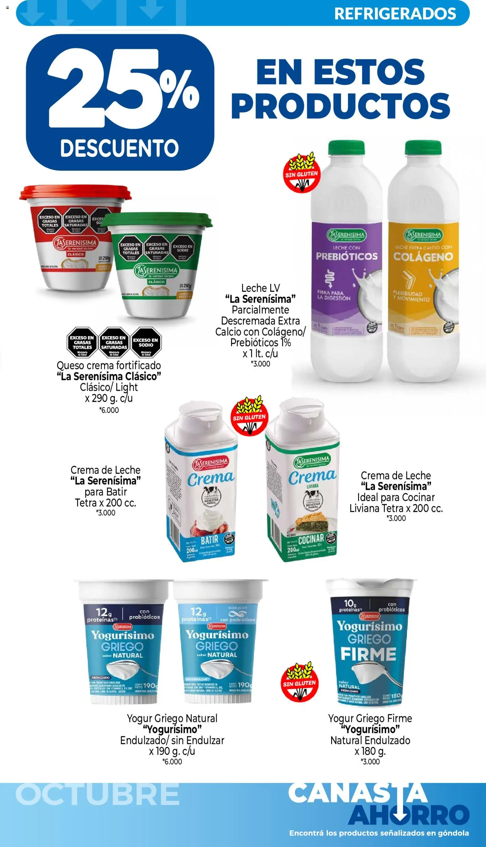 La Anonima - Canasta Ahorro │ válido desde el 01/10/2026 | Página: 12 | Productos: Crema de leche, Queso crema, Leche, Crema