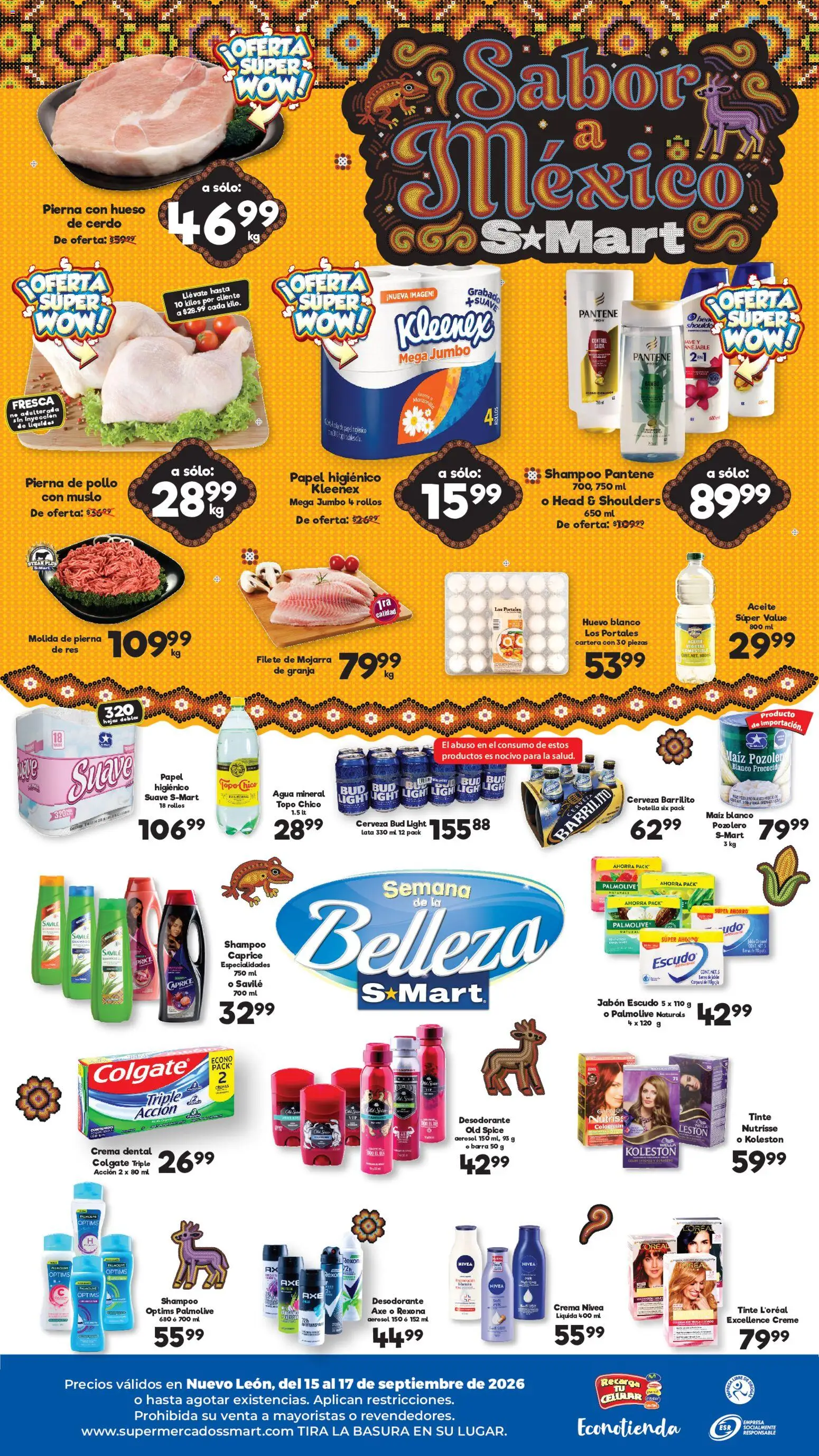Nuevas ofertas de S-Mart válidas en toda la República Mexicana desde el 15/09/2026. ¡Encuentra las mejores ofertas en S-Mart folleto Monterrey! | Página: 2 | Productos: Especialidades, Huevo, Aceite, Res