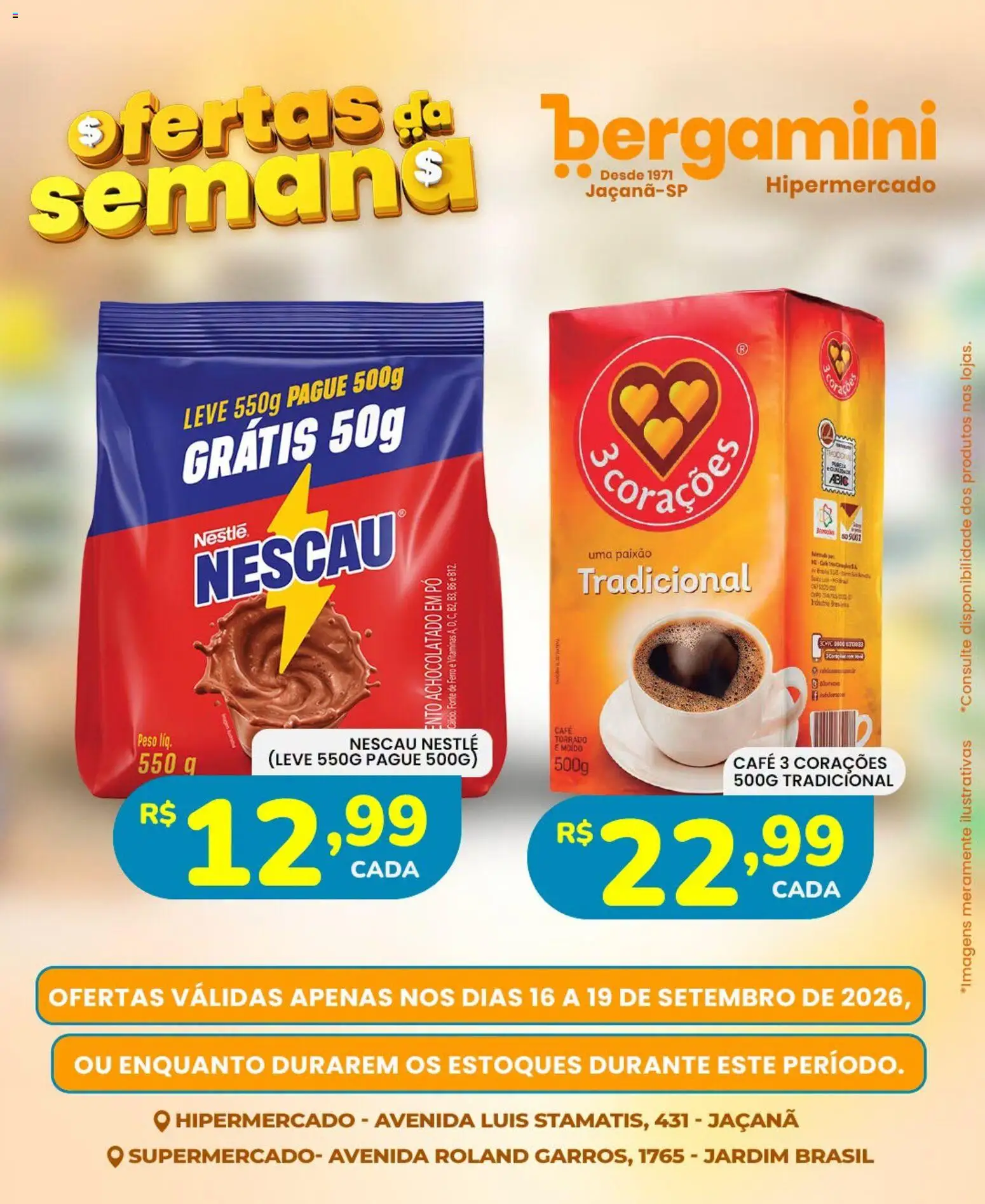 Supermercado Bergamini Folheto - válido de 16/09/2026 | Página: 8 | Produtos: Ferro, Pó, Nescau, Achocolatado